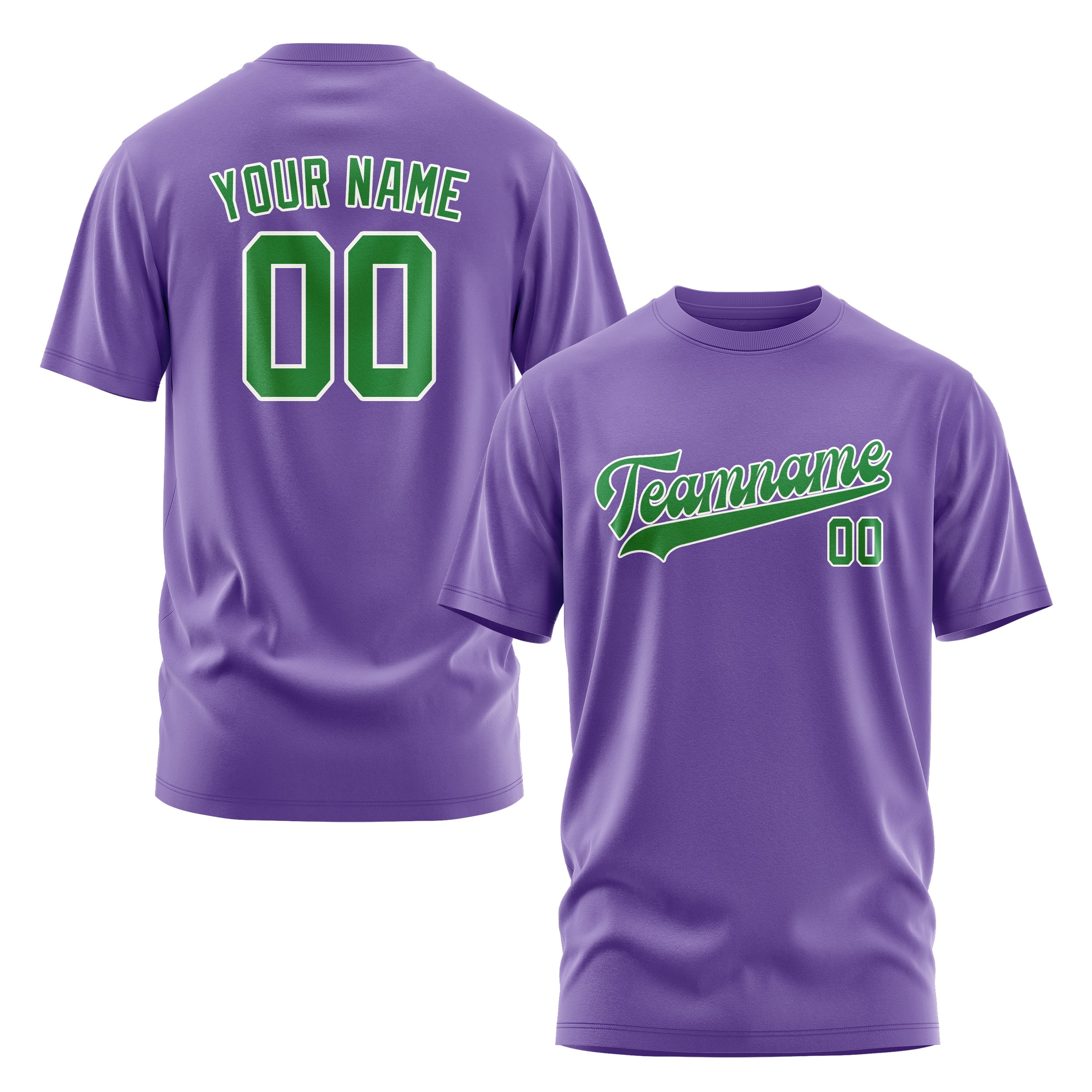 Maßgeschneidertes Lavendel Smaragdgrün T-Shirt