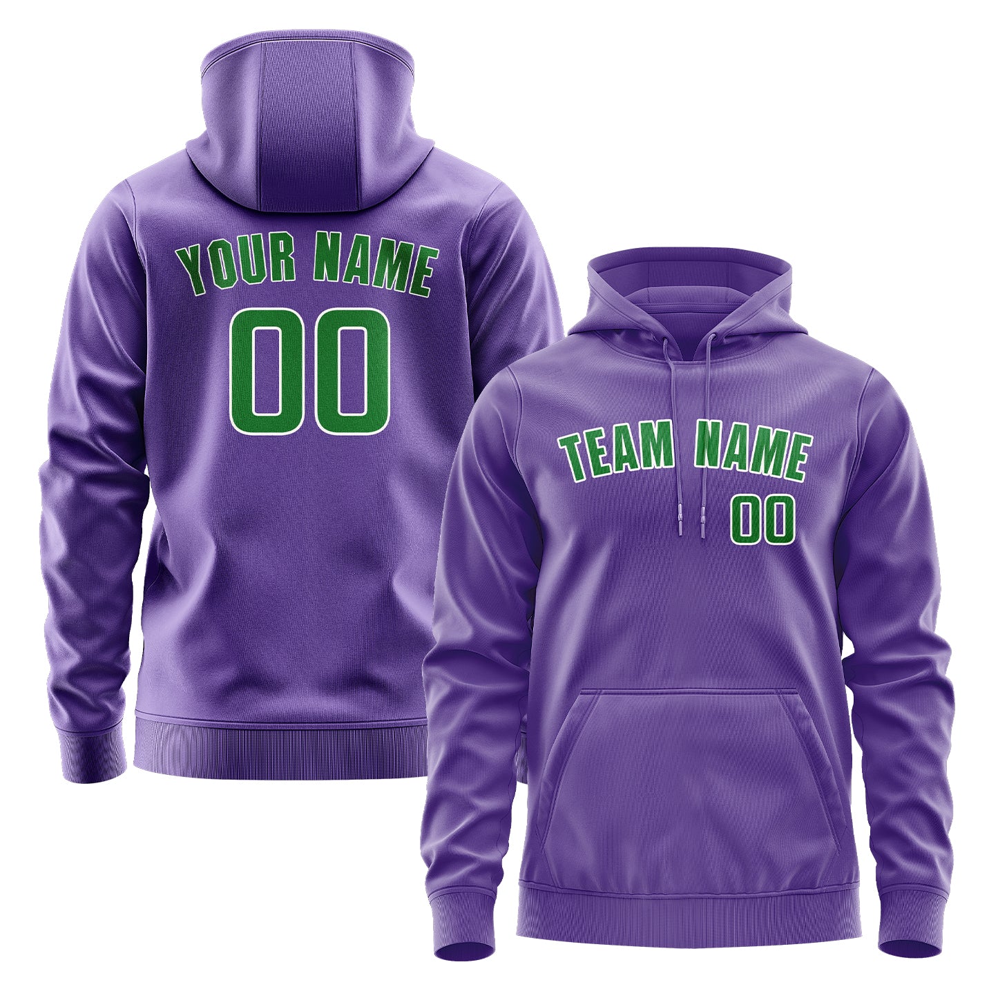Maßgeschneidertes Lavendel Smaragdgrün Hoodie