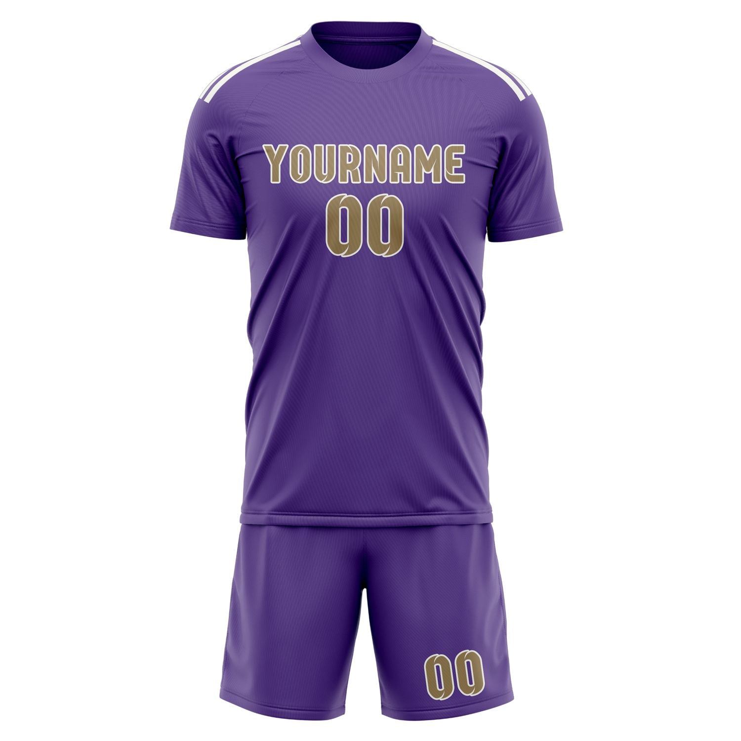 Maßgeschneidertes Professionelles Lavendel Hellkhaki Fußballtrikot-Set