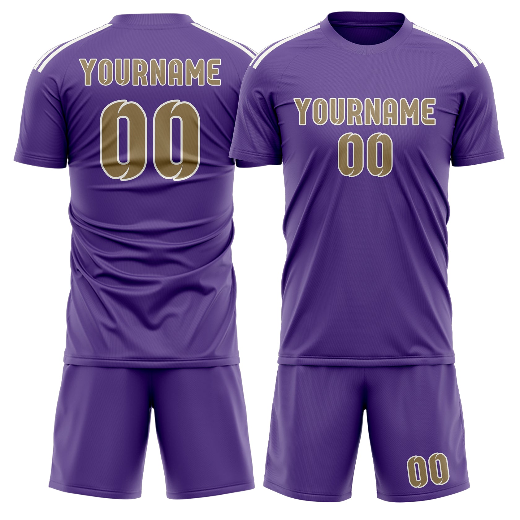 Maßgeschneidertes Professionelles Lavendel Hellkhaki Fußballtrikot-Set