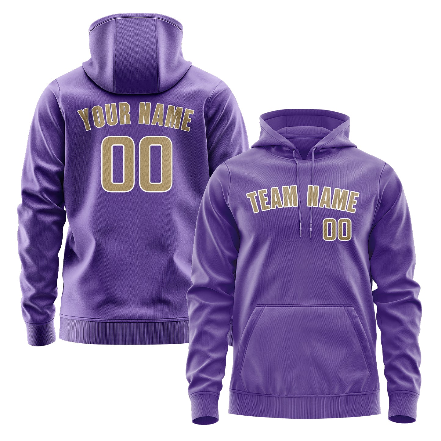 Maßgeschneidertes Lavendel Hellkhaki Hoodie