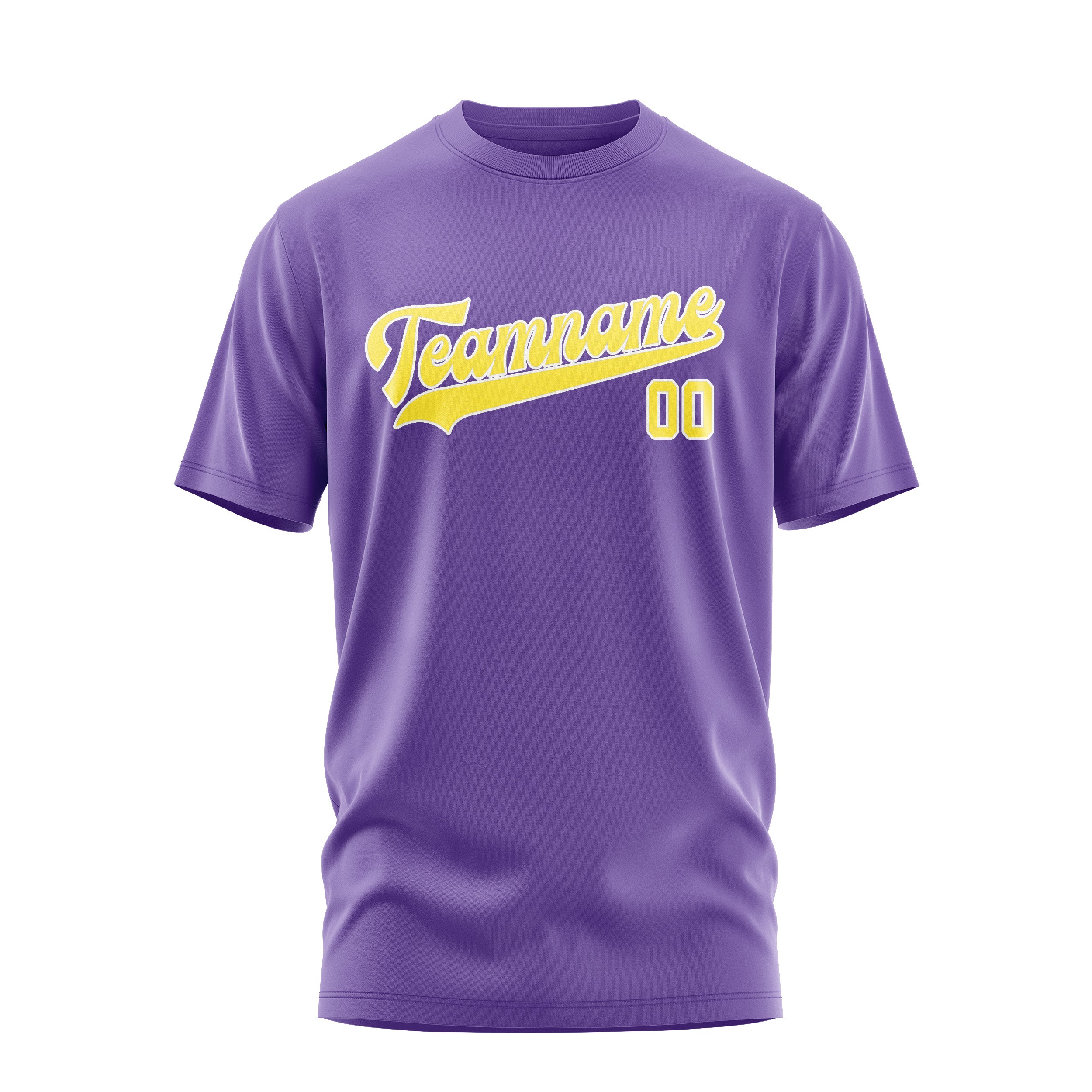 Maßgeschneidertes Lavendel Blassgelb T-Shirt