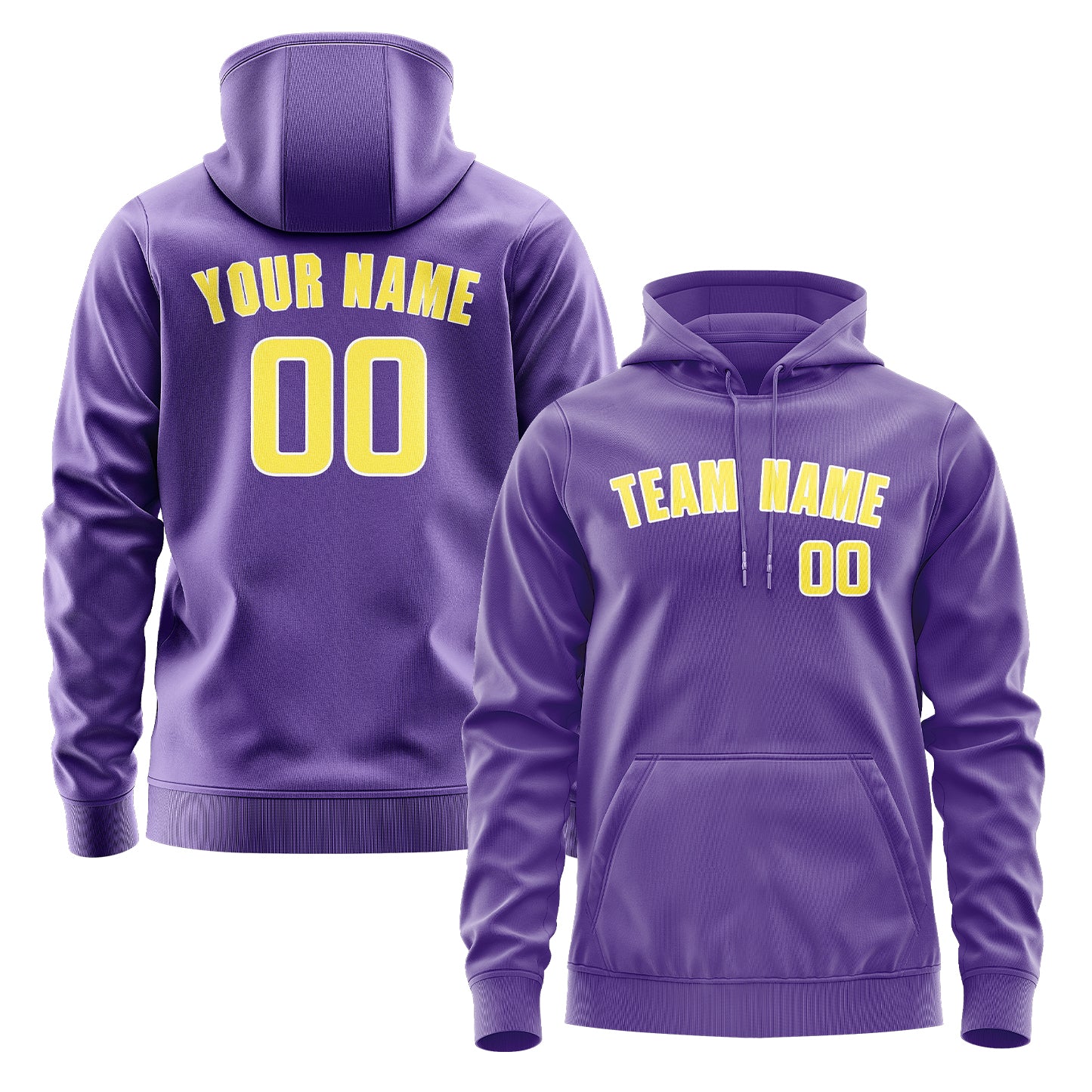 Maßgeschneidertes Lavendel Blassgelb Hoodie
