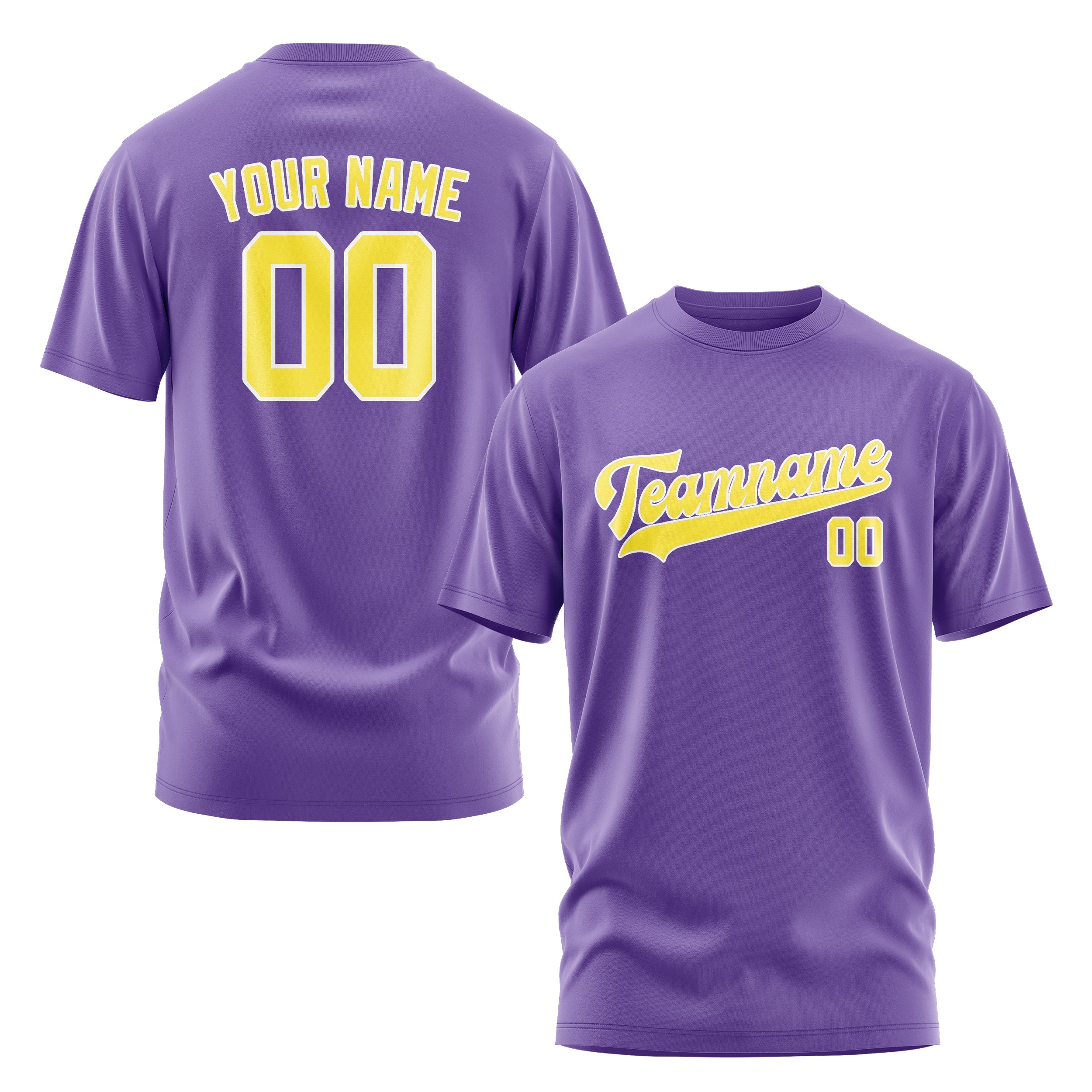 Maßgeschneidertes Lavendel Blassgelb T-Shirt