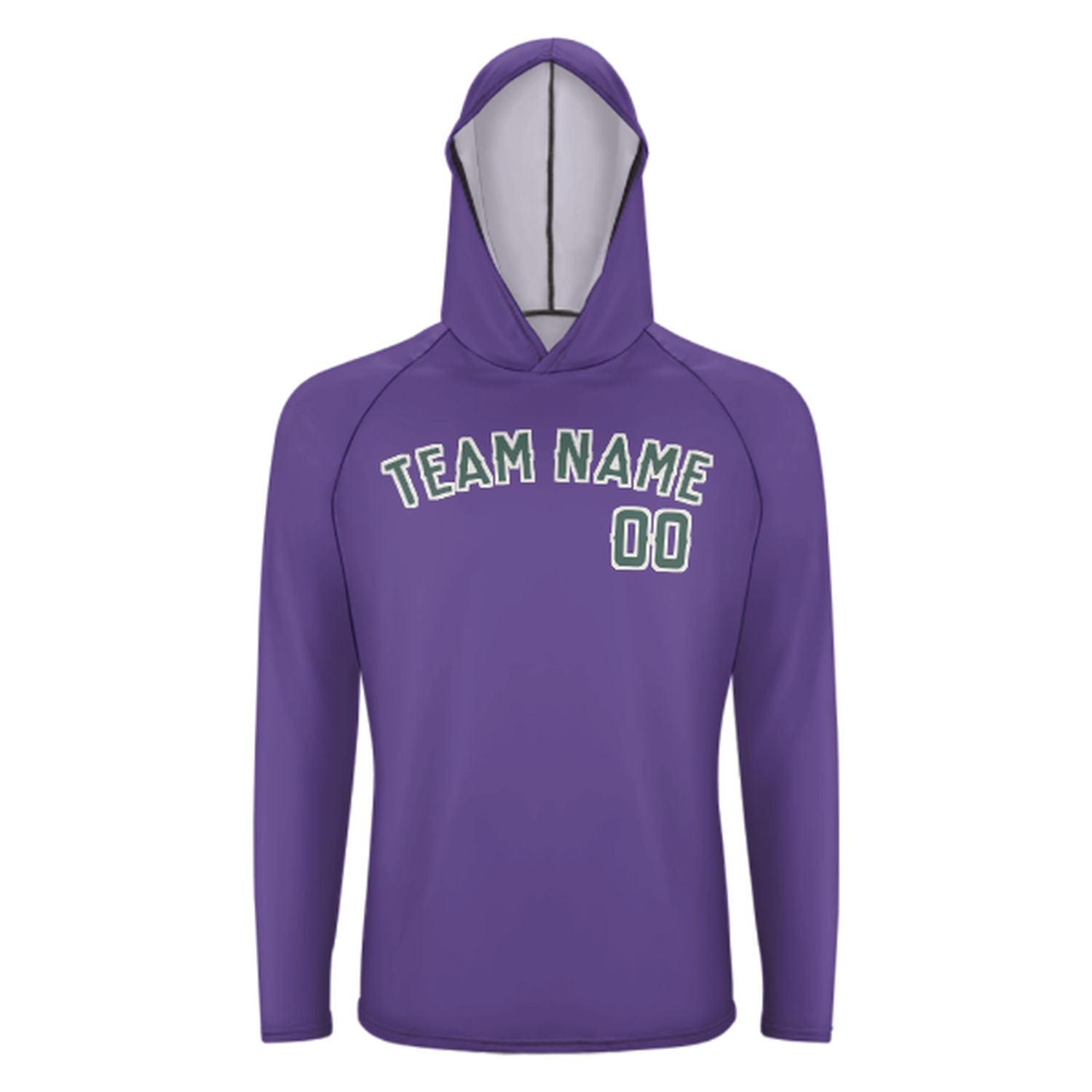 Maßgeschneidertes Lavendel Blaugrün UV-Hoodie
