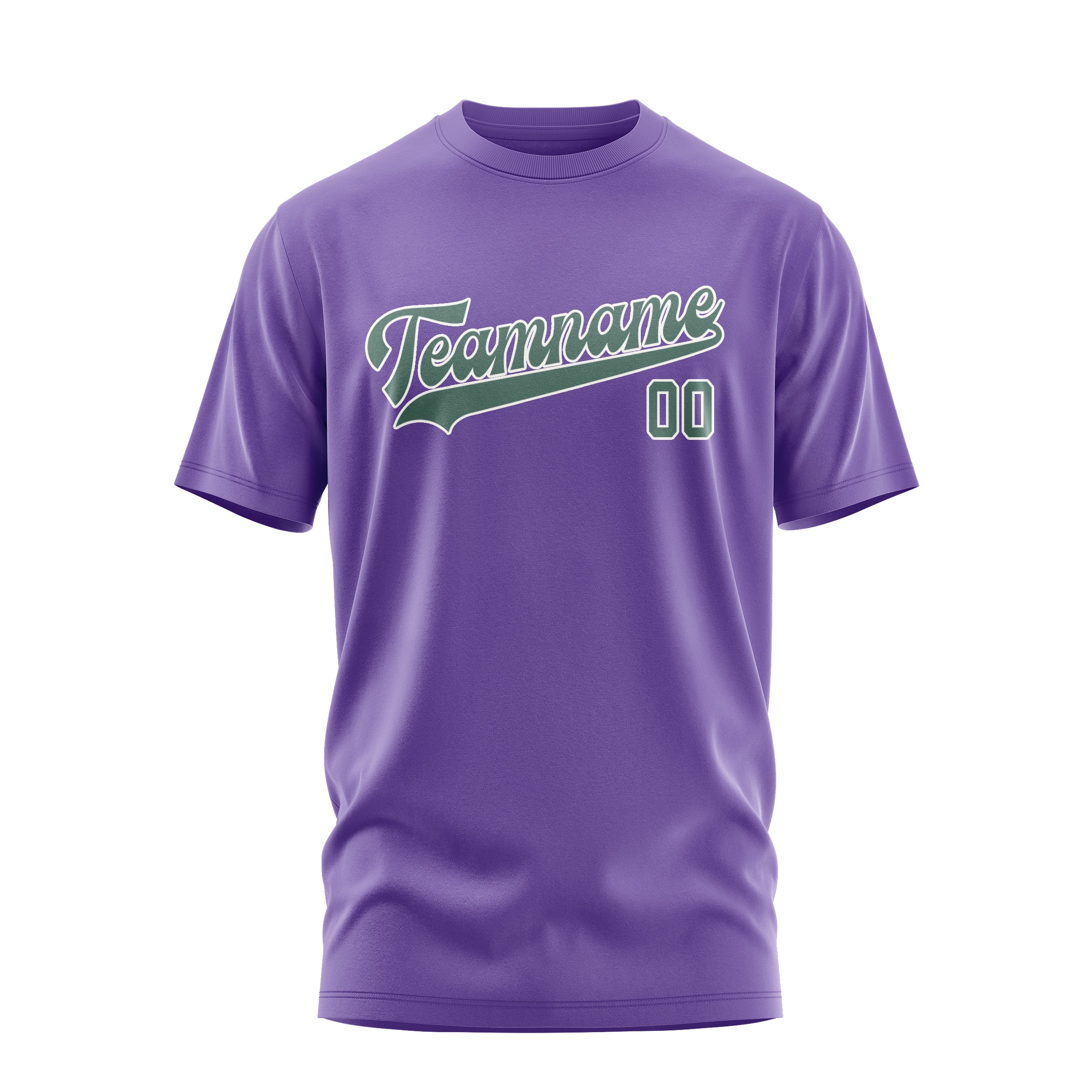 Maßgeschneidertes Lavendel Blaugrün T-Shirt