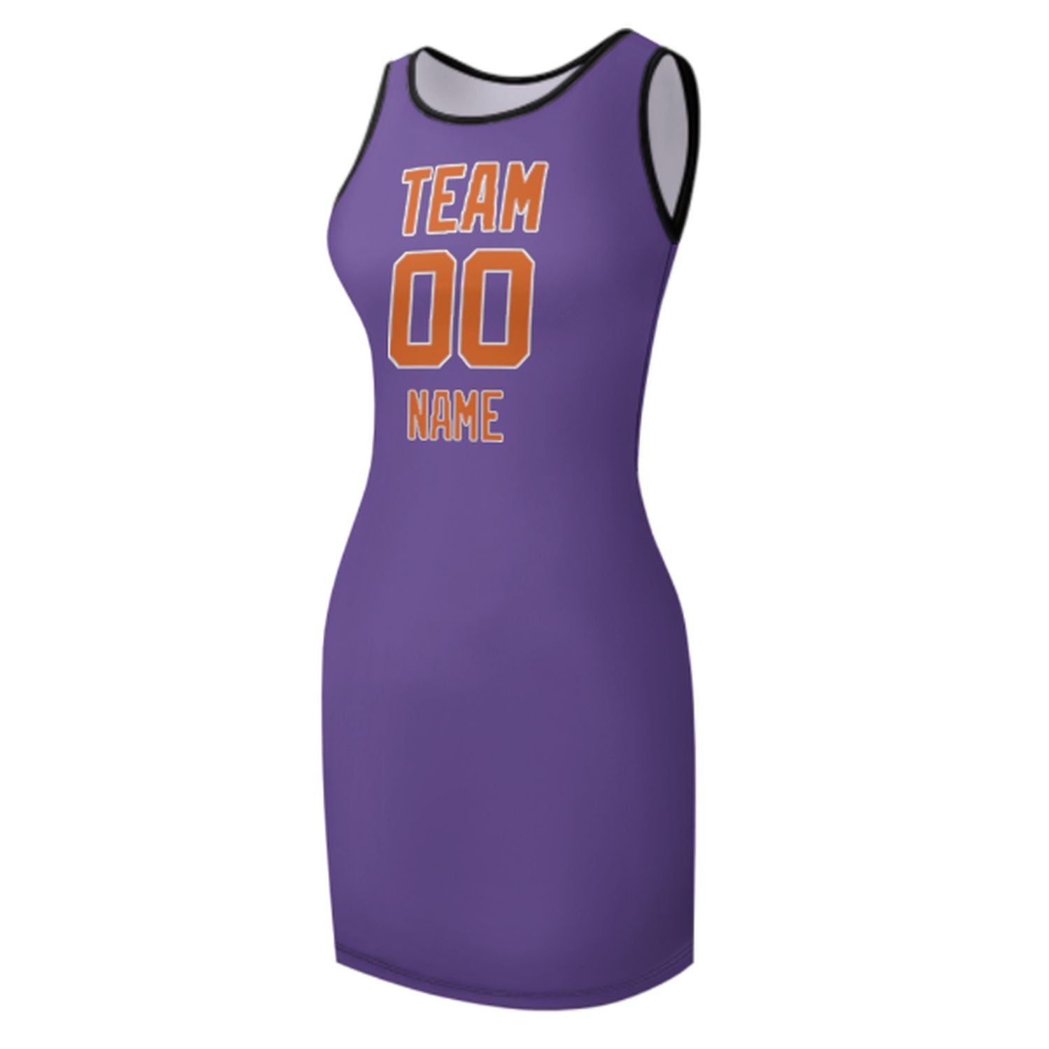 Maßgeschneidertes Lavendel Orange Ärmelloses Trägerkleid