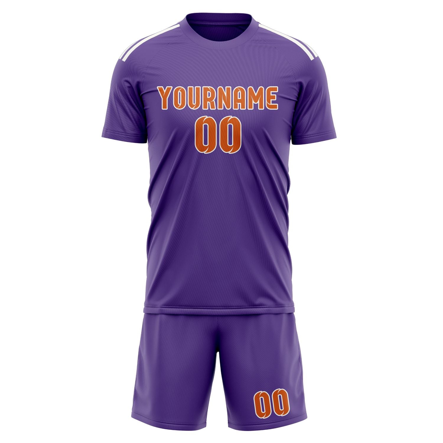 Maßgeschneidertes Professionelles Lavendel Orange Fußballtrikot-Set