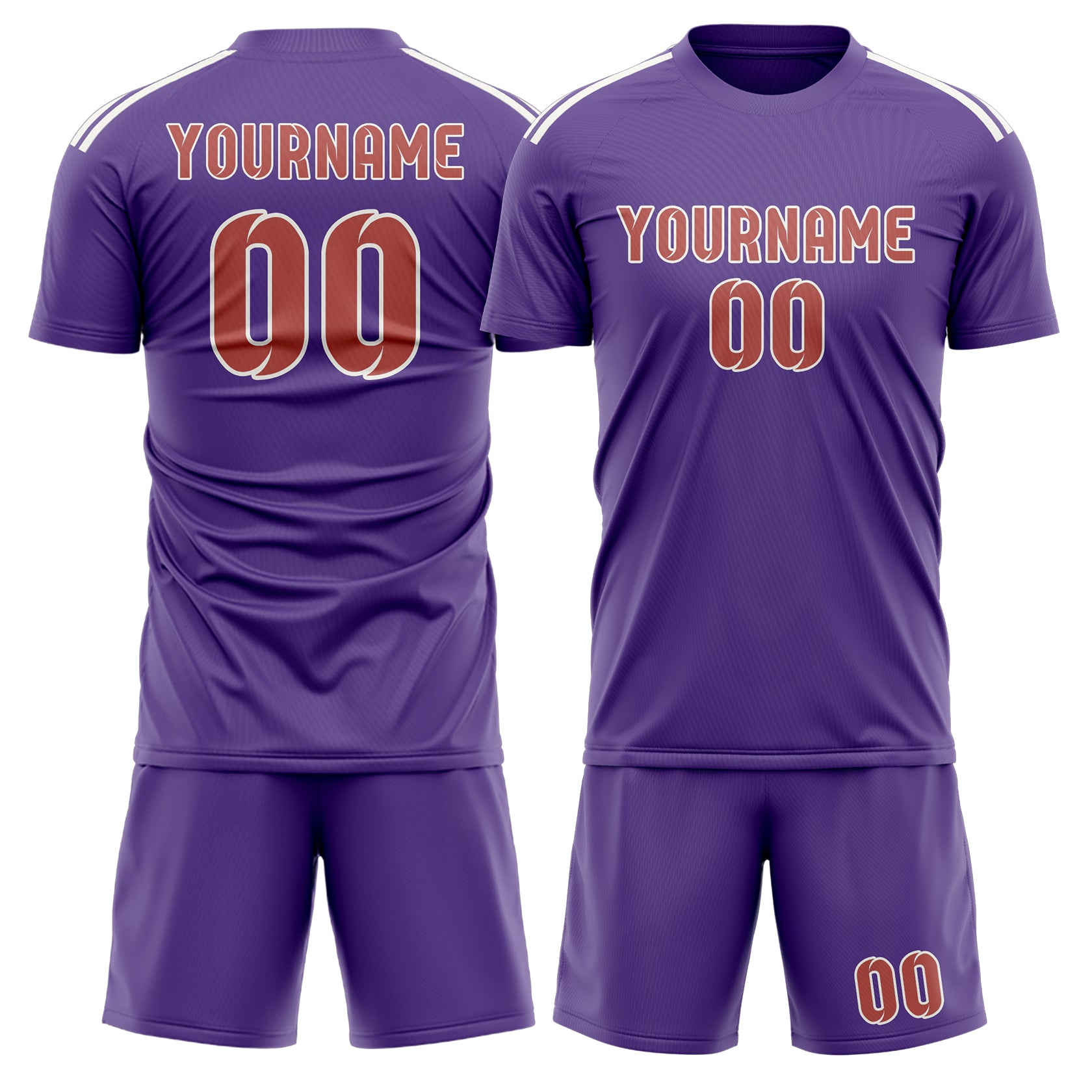 Maßgeschneidertes Professionelles Lavendel Kupferrose Fußballtrikot-Set