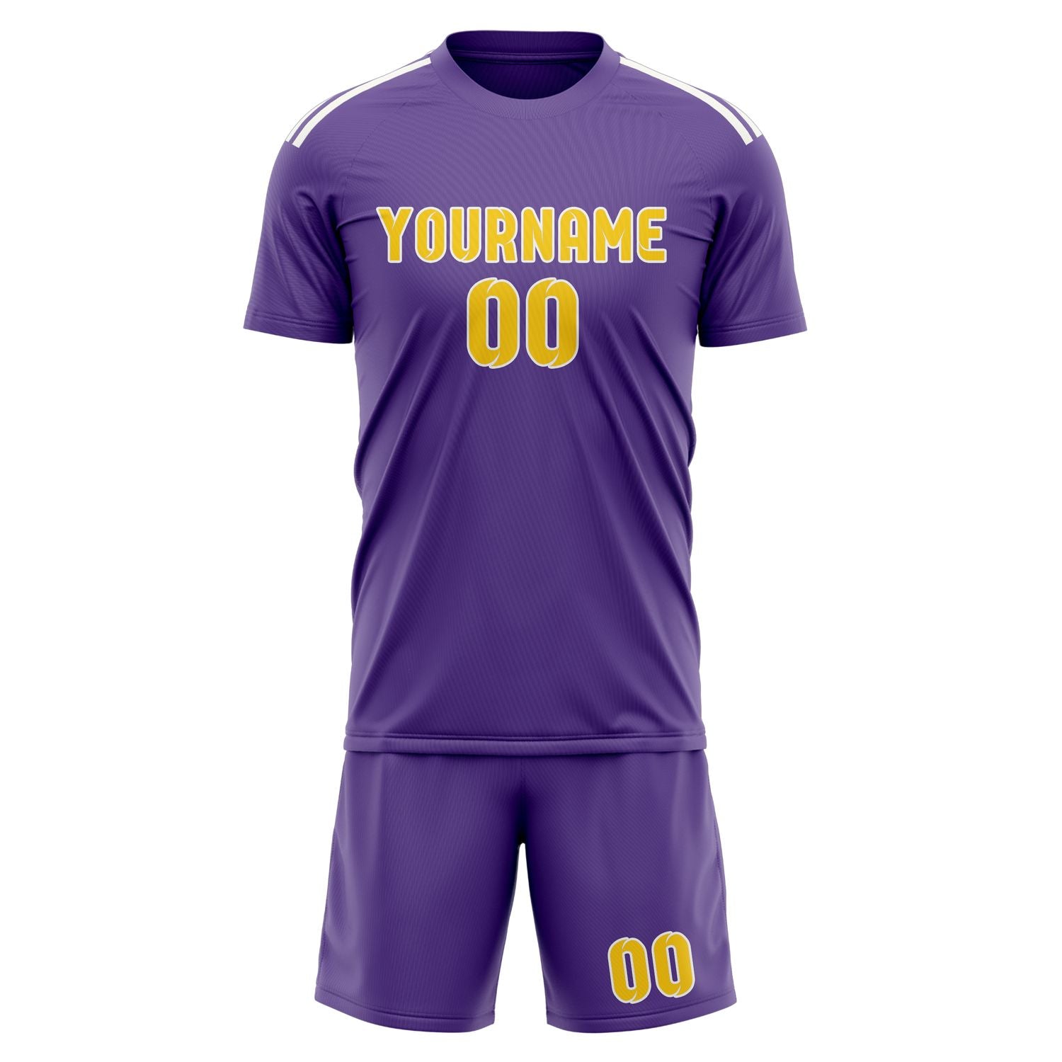 Maßgeschneidertes Professionelles Lavendel Gold Fußballtrikot-Set