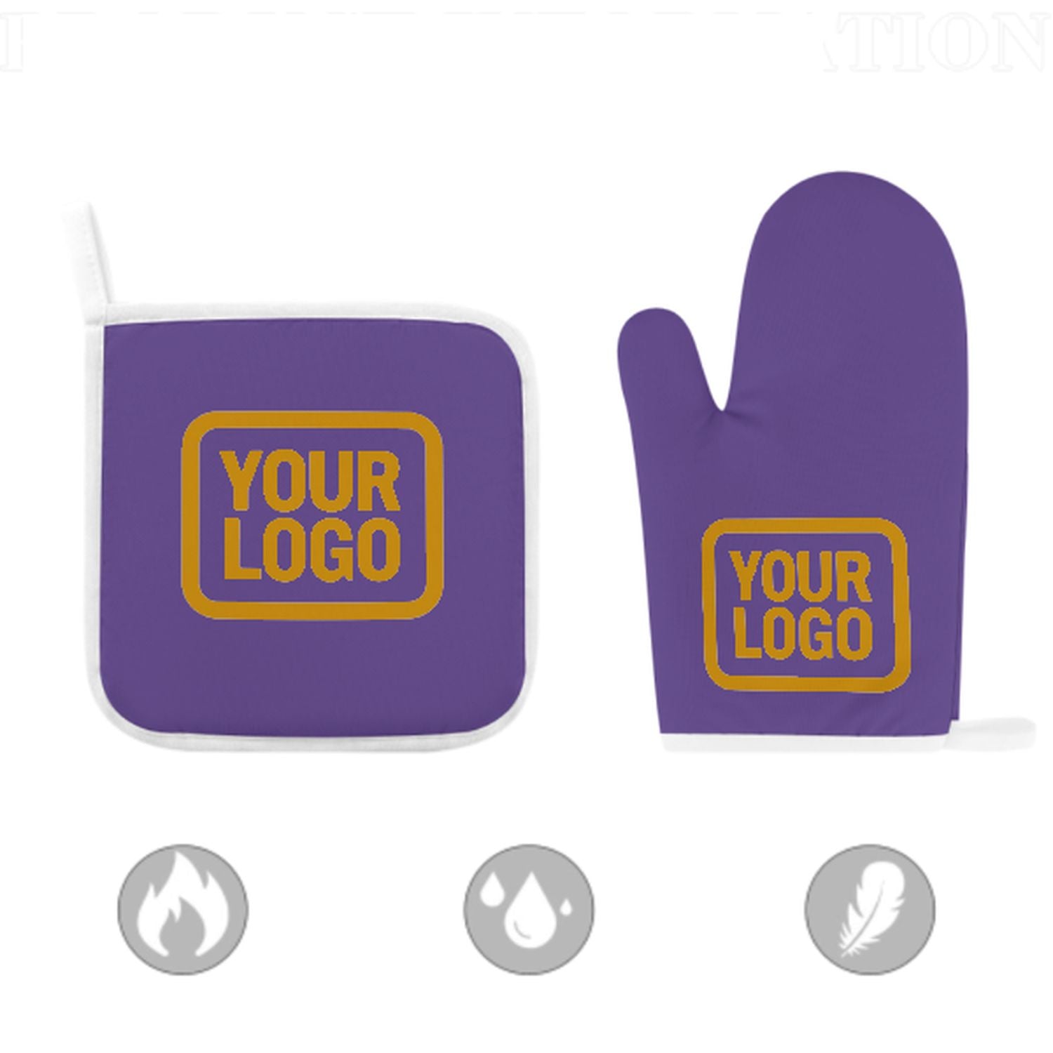 Maßgeschneidertes Lavendel  Gelb Topfhandschuh Set – 2-teilig