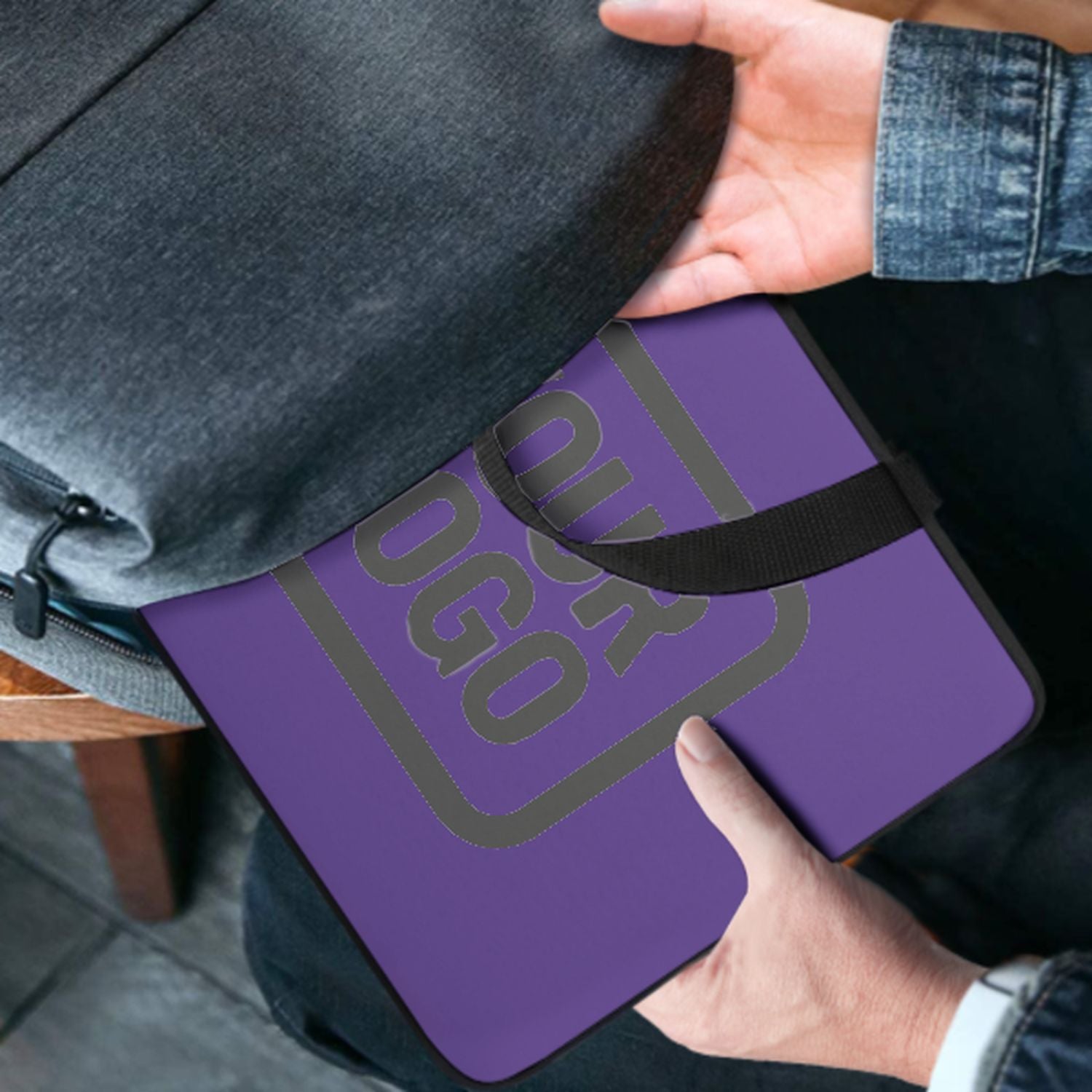 Maßgeschneidertes Lavendel Dark Grey Laptop Tasche