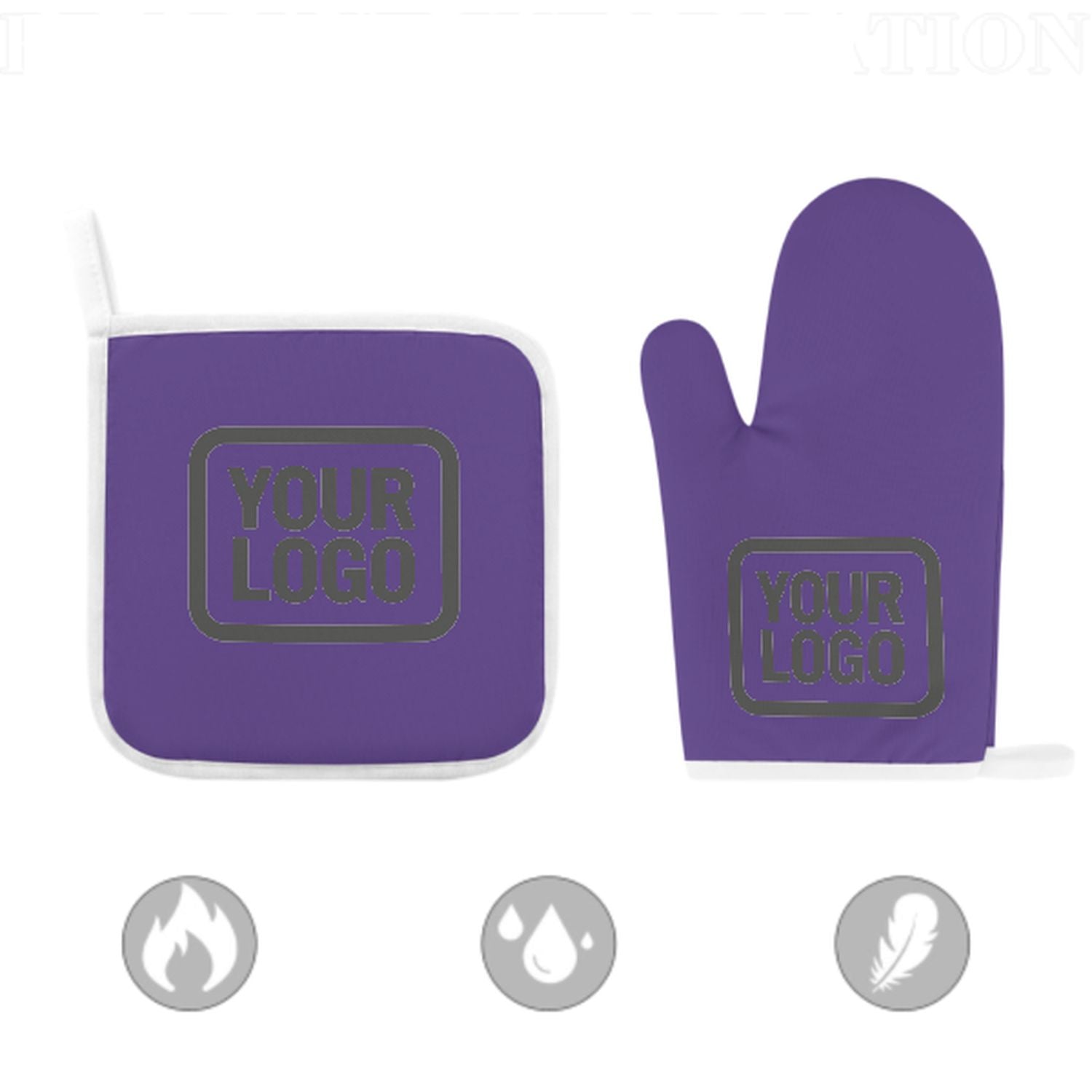 Maßgeschneidertes Lavendel  Dunkelgrau Topfhandschuh Set – 2-teilig
