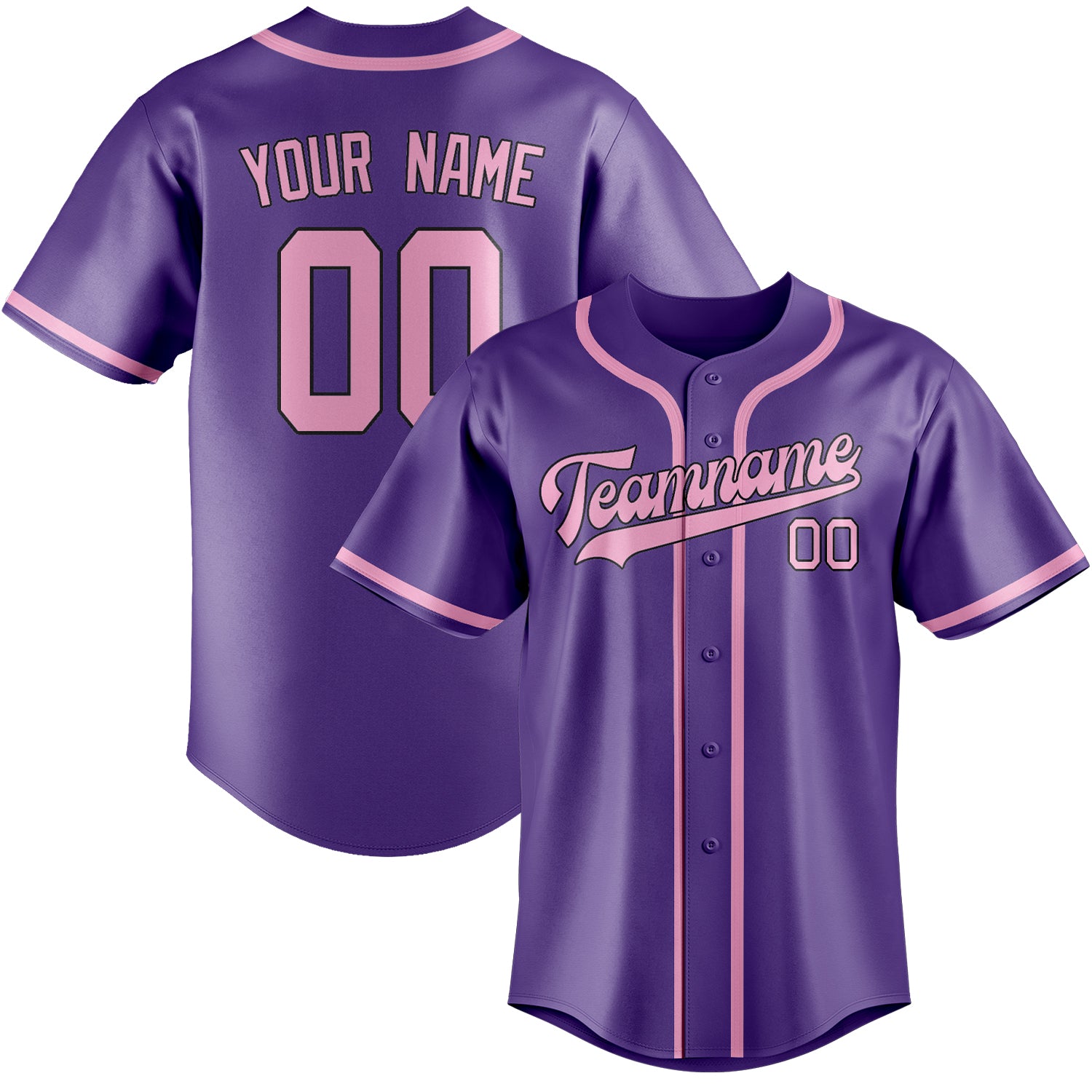Benutzerdefiniertes Professionelles Lavendel Rosa Baseballtrikot