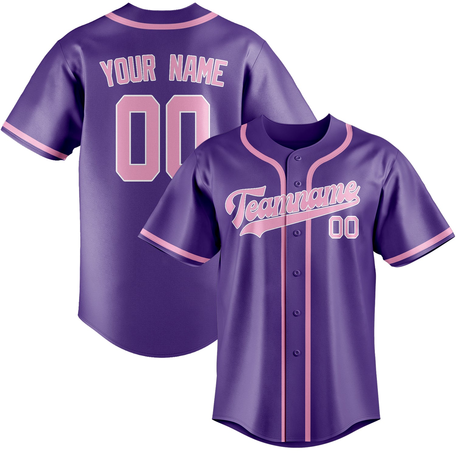 Benutzerdefiniertes Professionelles Lavendel Rosa Baseballtrikot