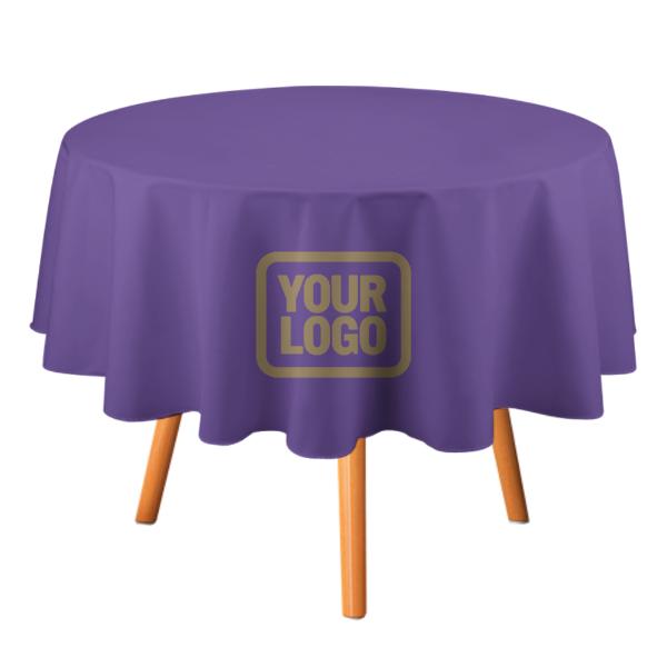 Tovaglia rotonda personalizzata color lavanda chiaro cachi