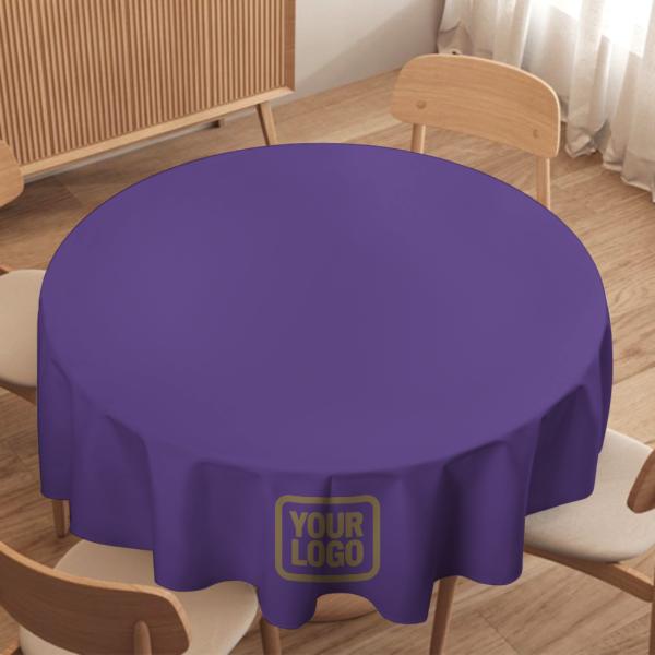 Tovaglia rotonda personalizzata color lavanda chiaro cachi