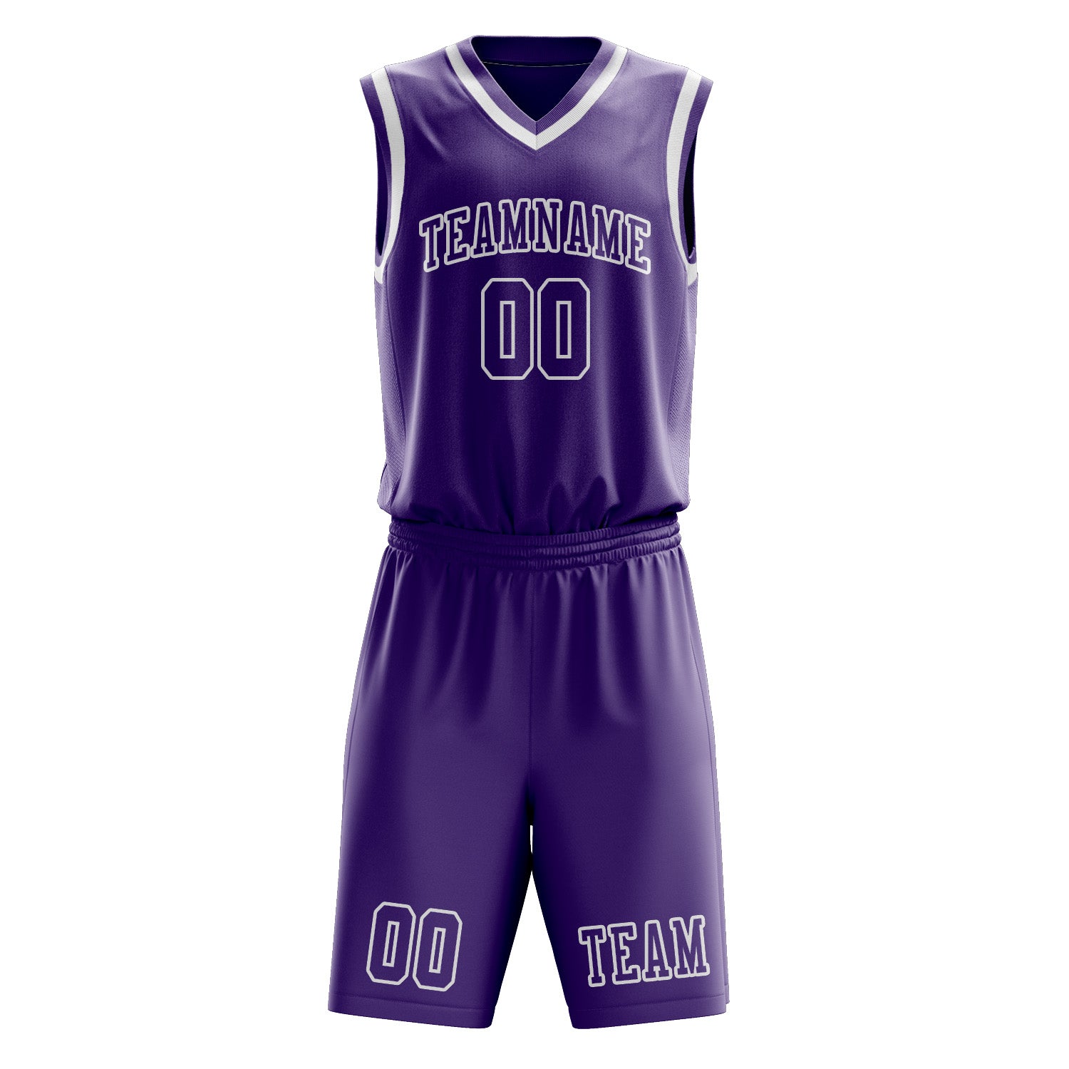 Benutzerdefiniertes Professionelles Lavendel Weiß Basketballtrikot-Set