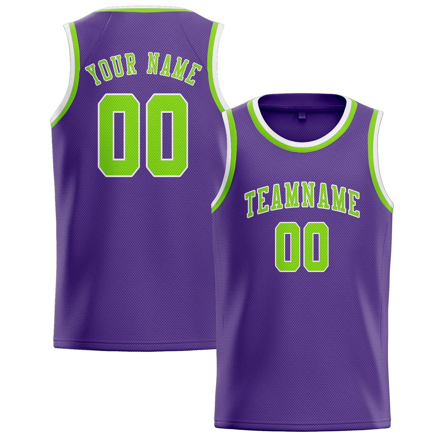 Benutzerdefiniertes Professionelles Lavendel Smaragdgrün Basketballtrikot