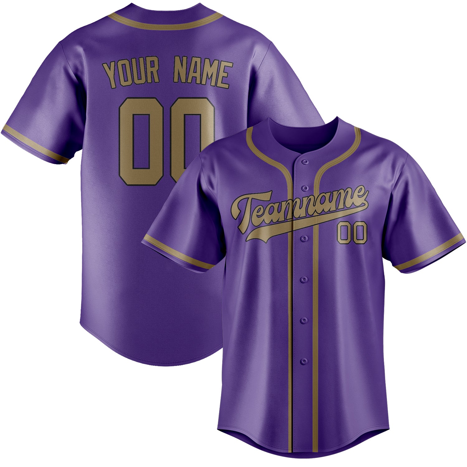 Benutzerdefiniertes Professionelles Lavendel Hellkhaki Baseballtrikot