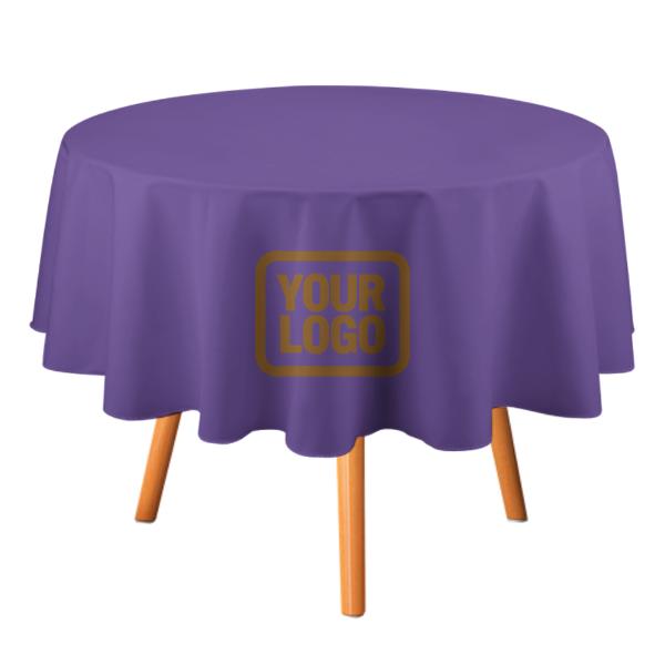 Tovaglia rotonda personalizzata color lavanda e cachi