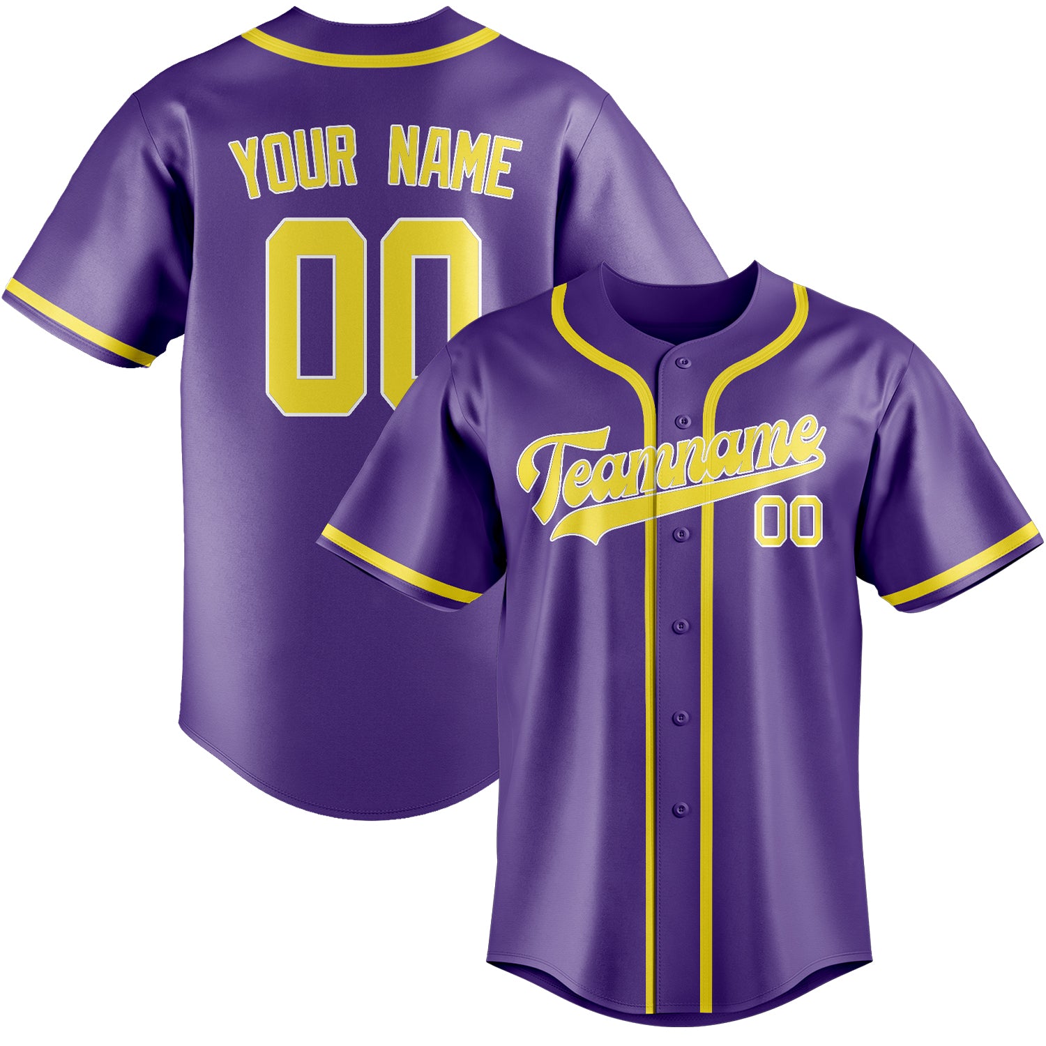 Benutzerdefiniertes Professionelles Lavendel Blassgelb Baseballtrikot