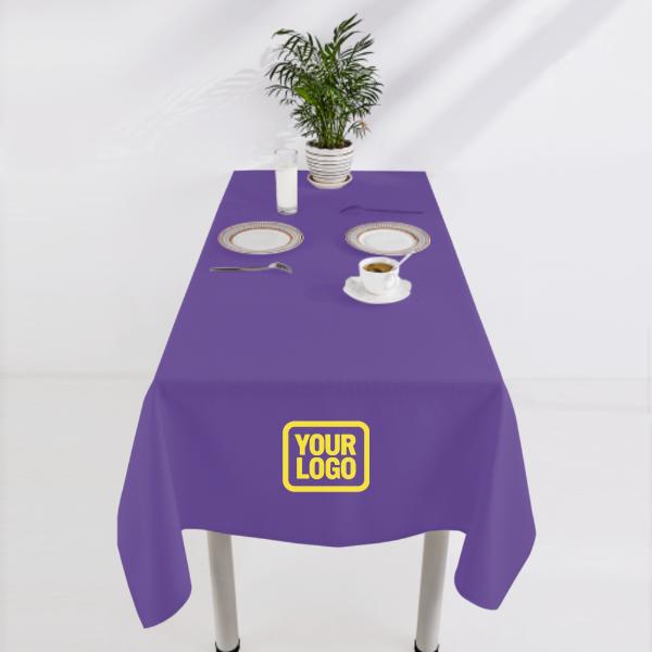 Tovaglia quadrata personalizzata color lavanda e giallo pallido