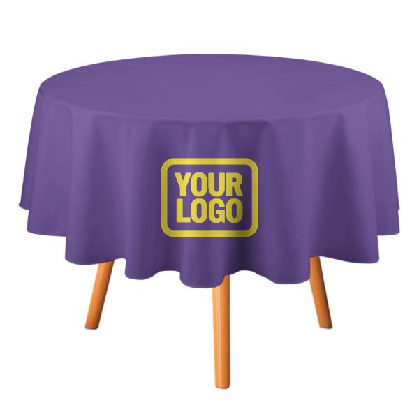 Tovaglia rotonda personalizzata color lavanda e giallo pallido