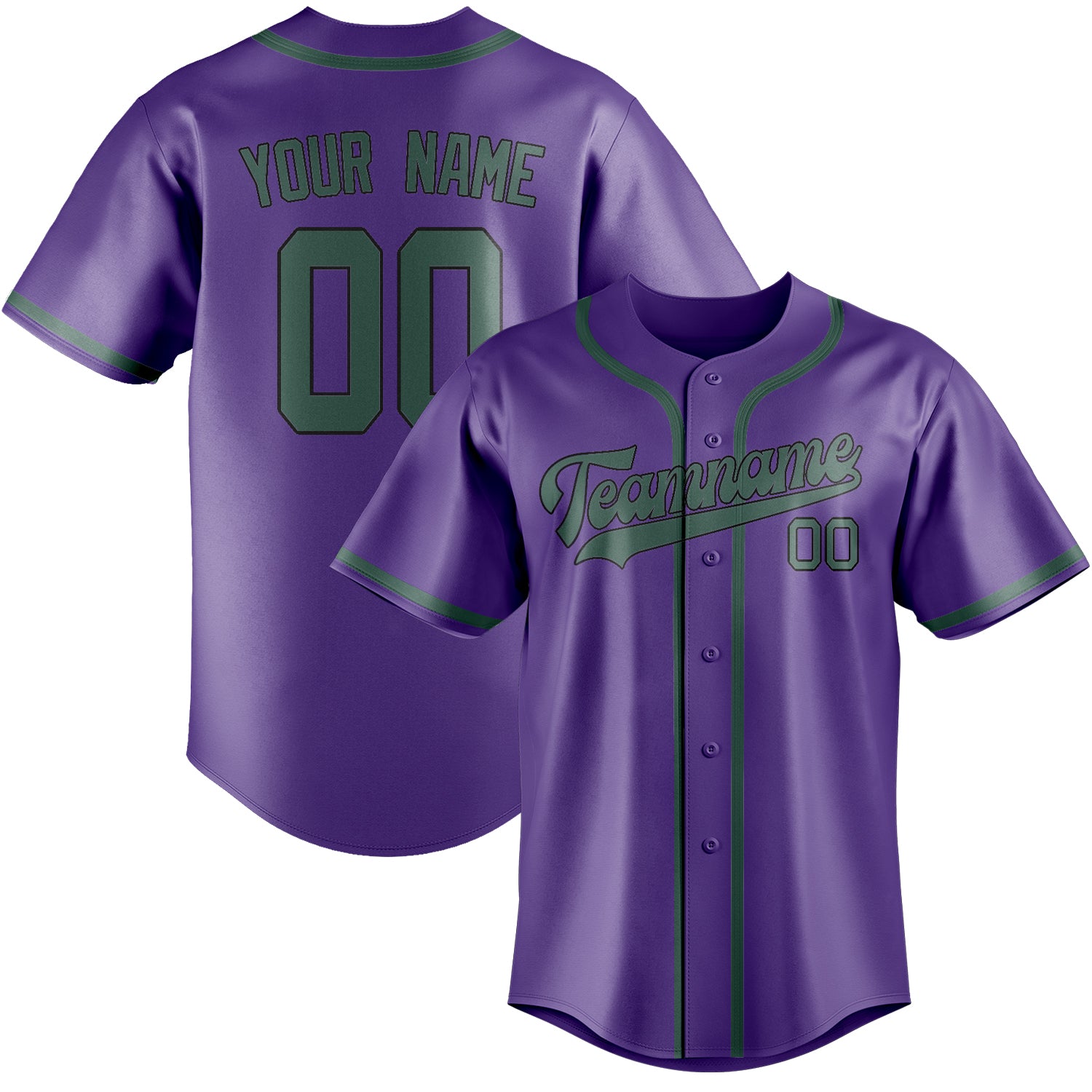 Benutzerdefiniertes Professionelles Lavendel Blaugrün Baseballtrikot