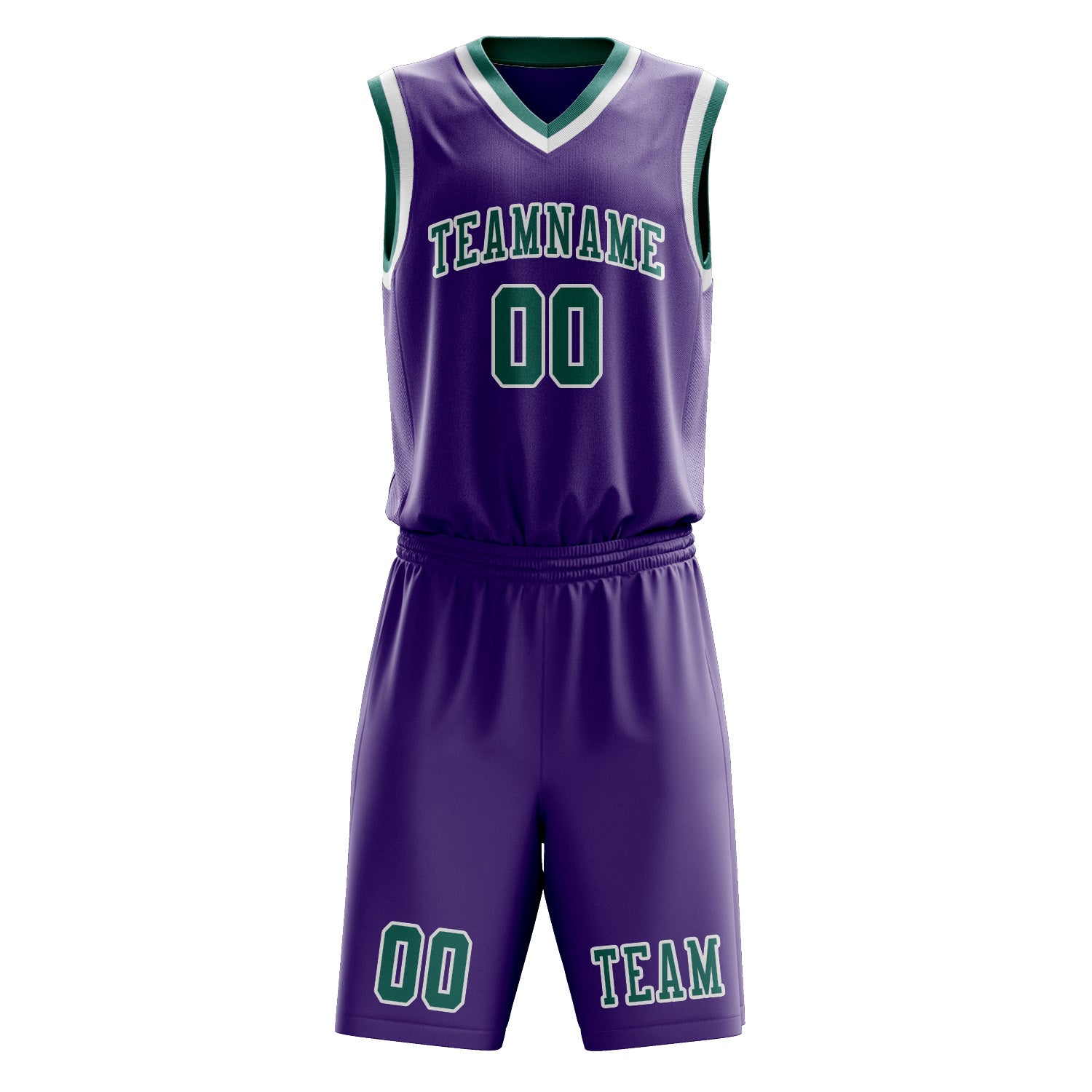 Benutzerdefiniertes Professionelles Lavendel Blaugrün Basketballtrikot-Set