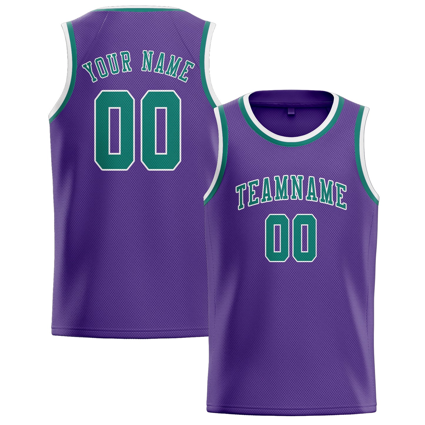 Benutzerdefiniertes Professionelles Lavendel Blaugrün Basketballtrikot