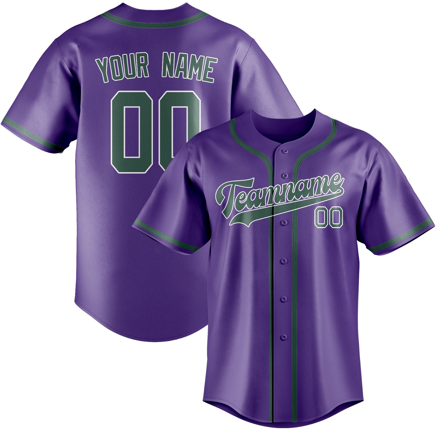 Benutzerdefiniertes Professionelles Lavendel Blaugrün Baseballtrikot