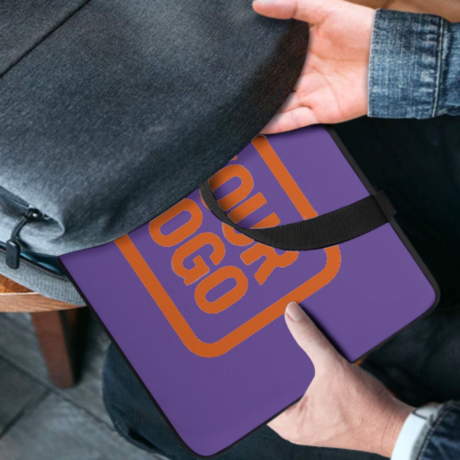 Maßgeschneidertes Lavendel Orange Laptop Tasche