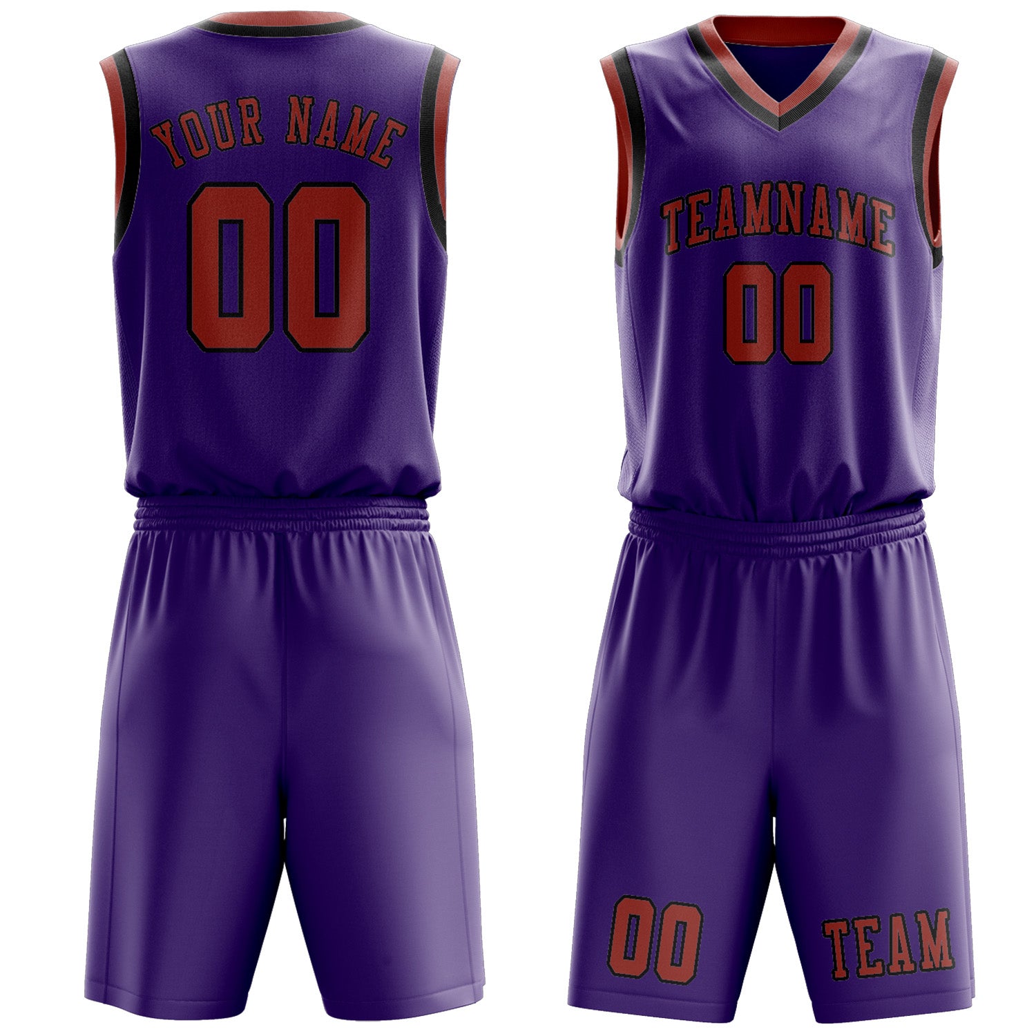 Benutzerdefiniertes Professionelles Lavendel Kupferrose Basketballtrikot-Set