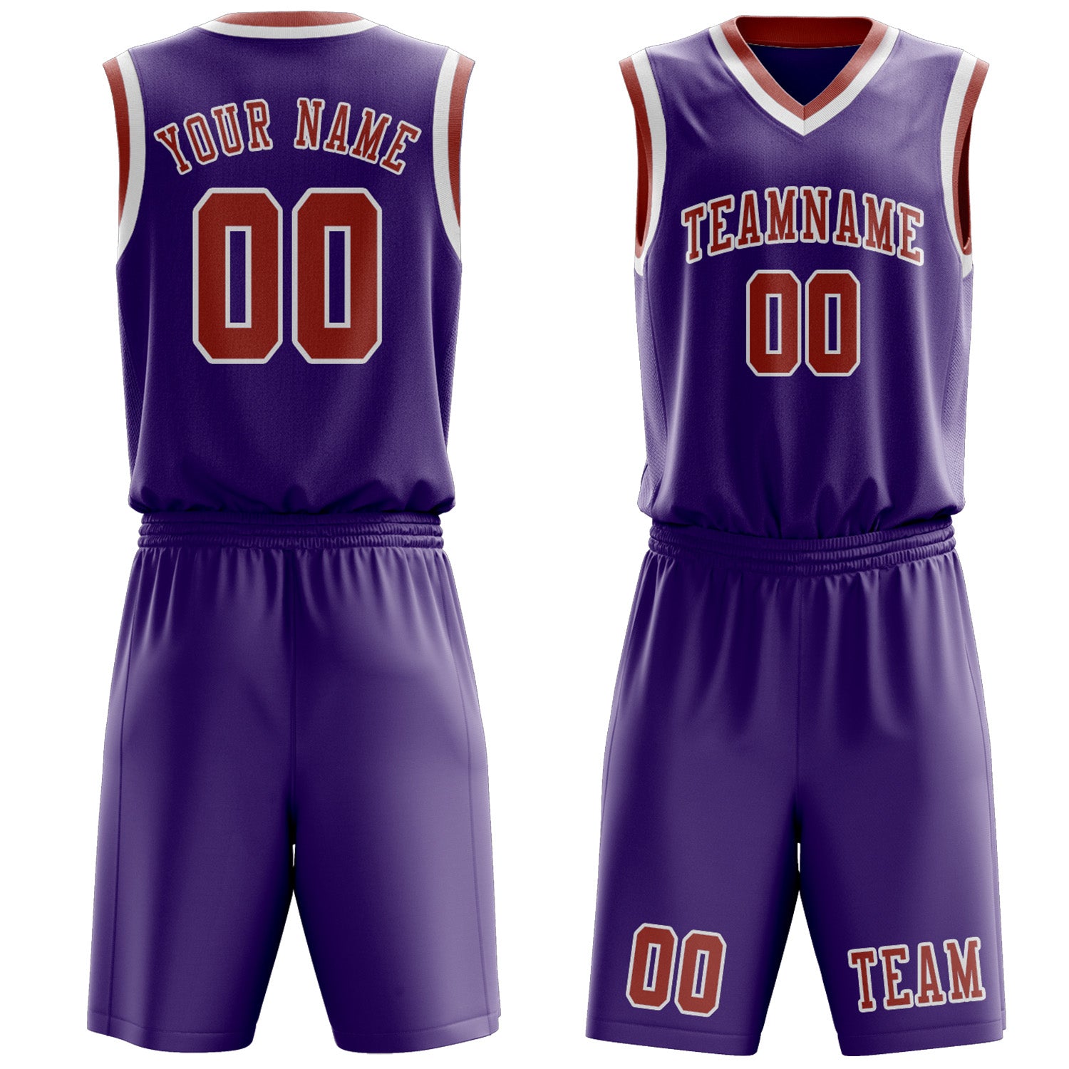 Benutzerdefiniertes Professionelles Lavendel Kupferrose Basketballtrikot-Set