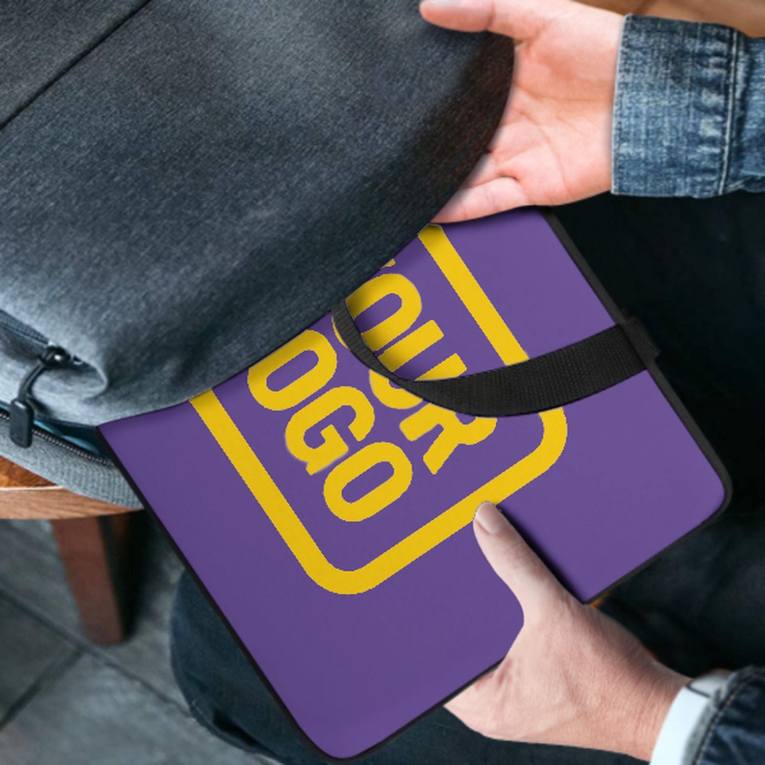 Maßgeschneidertes Lavendel Gold Laptop Tasche