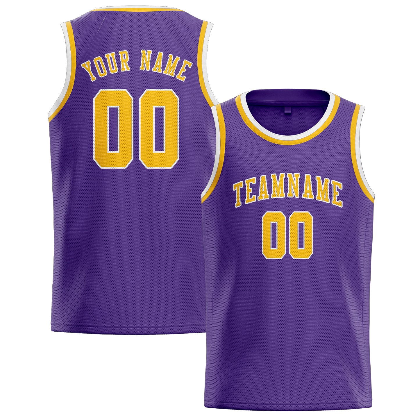 Benutzerdefiniertes Professionelles Lavendel Gold Basketballtrikot
