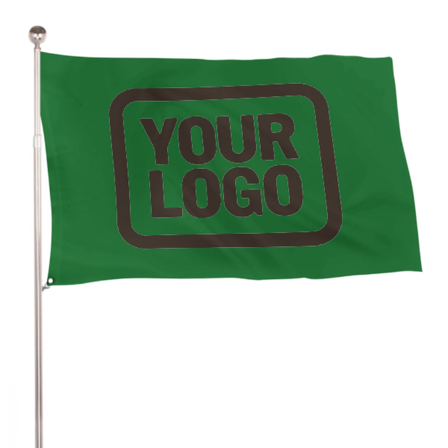 Maßgeschneidertes Smaragdgrün Braun Flagge