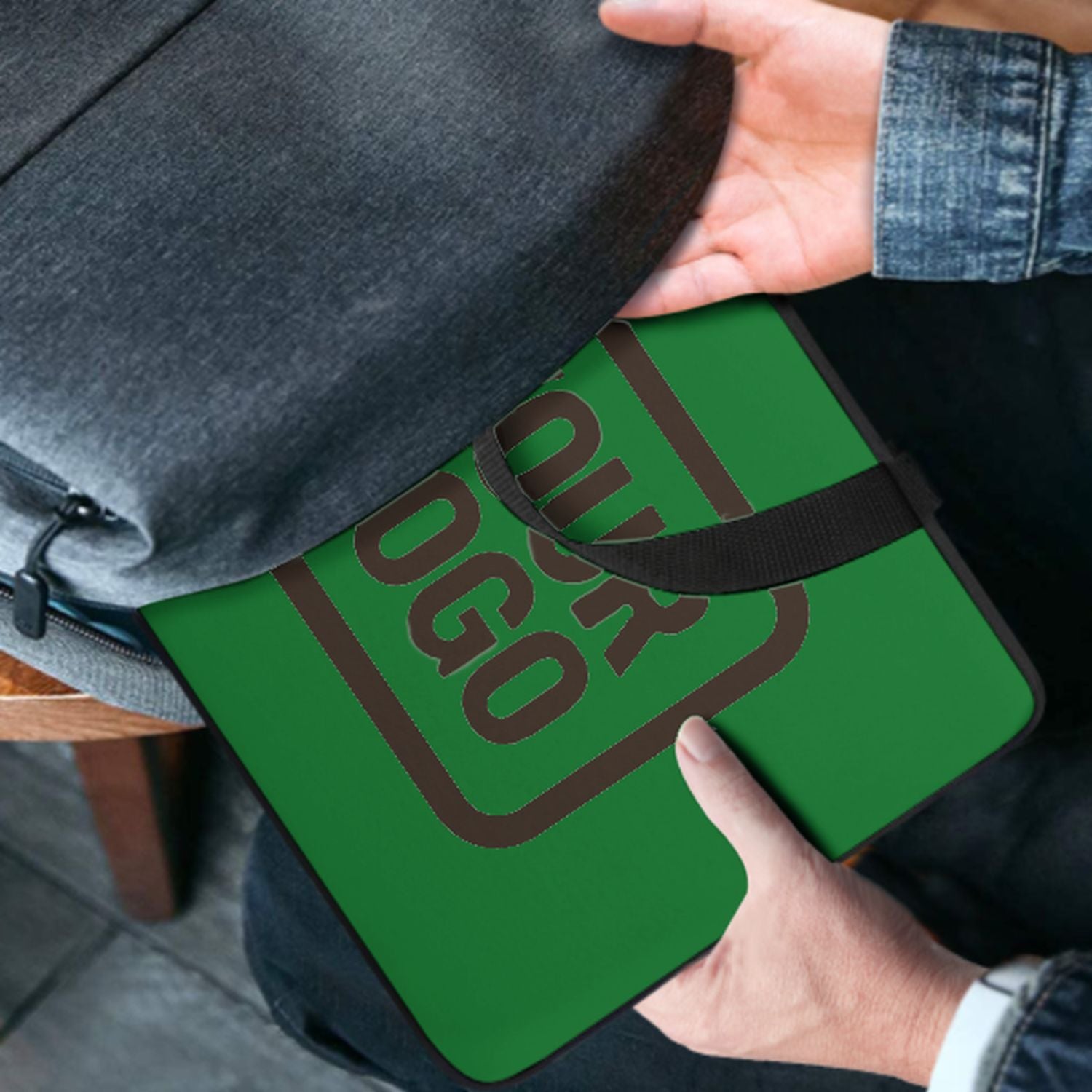 Maßgeschneidertes Smaragdgrün Brown Laptop Tasche