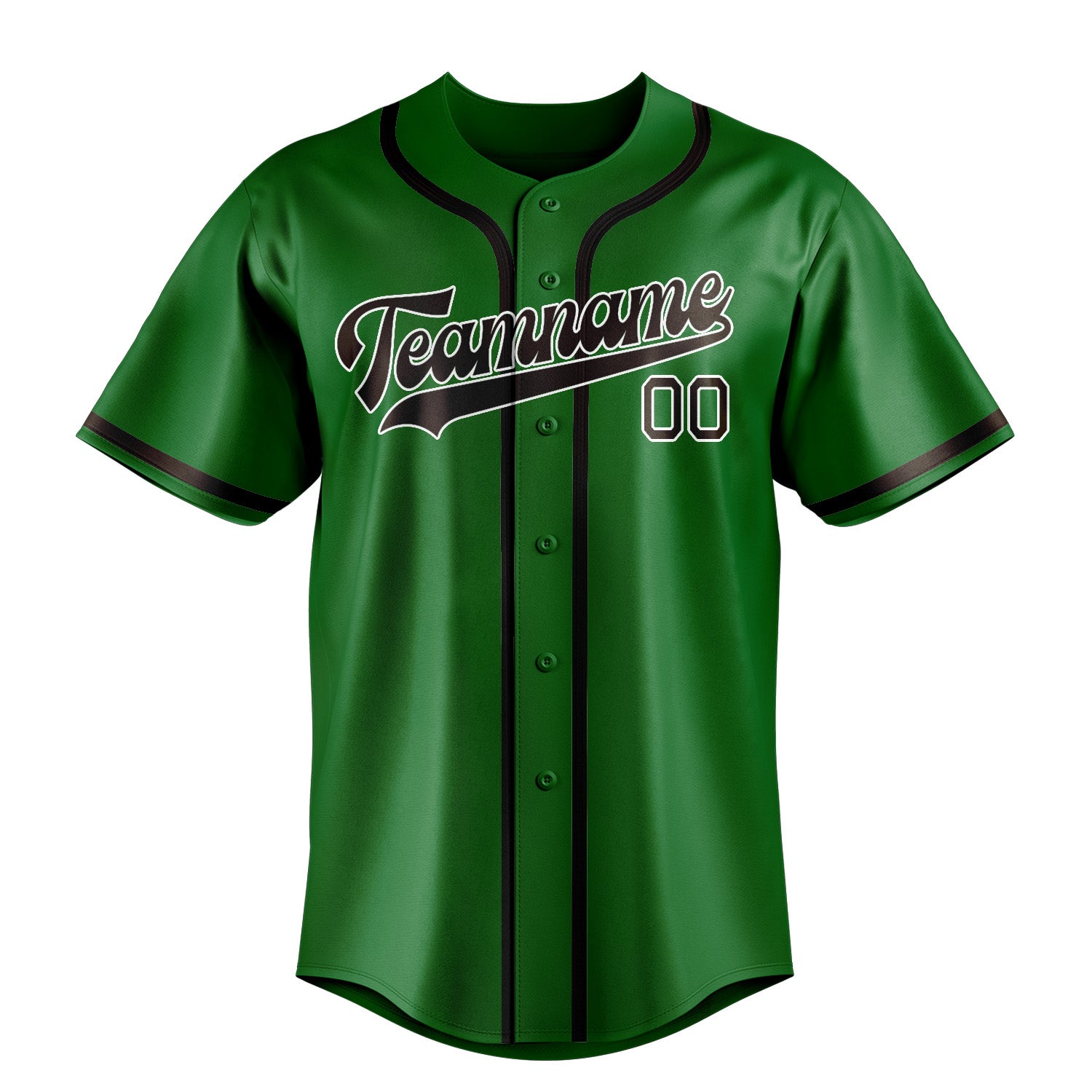 Benutzerdefiniertes Professionelles Smaragdgrün Braun Baseballtrikot