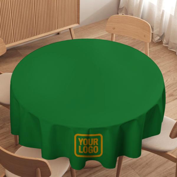 Tovaglia rotonda personalizzata verde smeraldo gialla