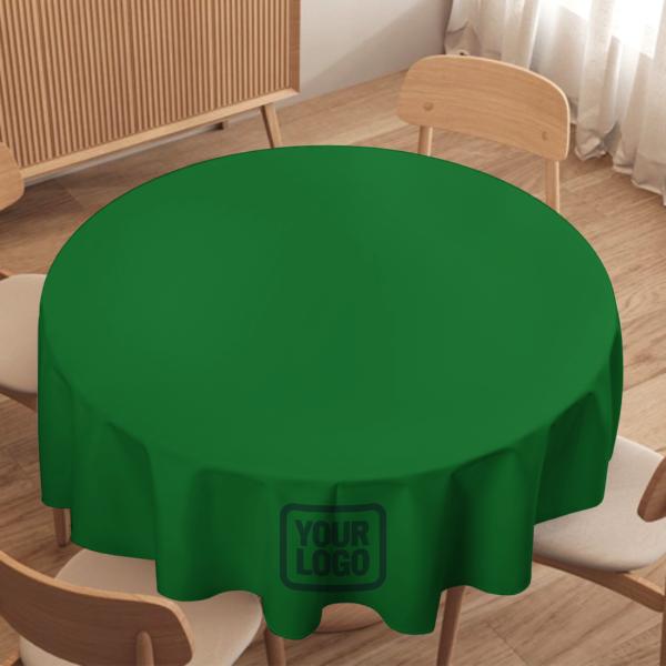 Tovaglia rotonda personalizzata verde smeraldo e verde muschio