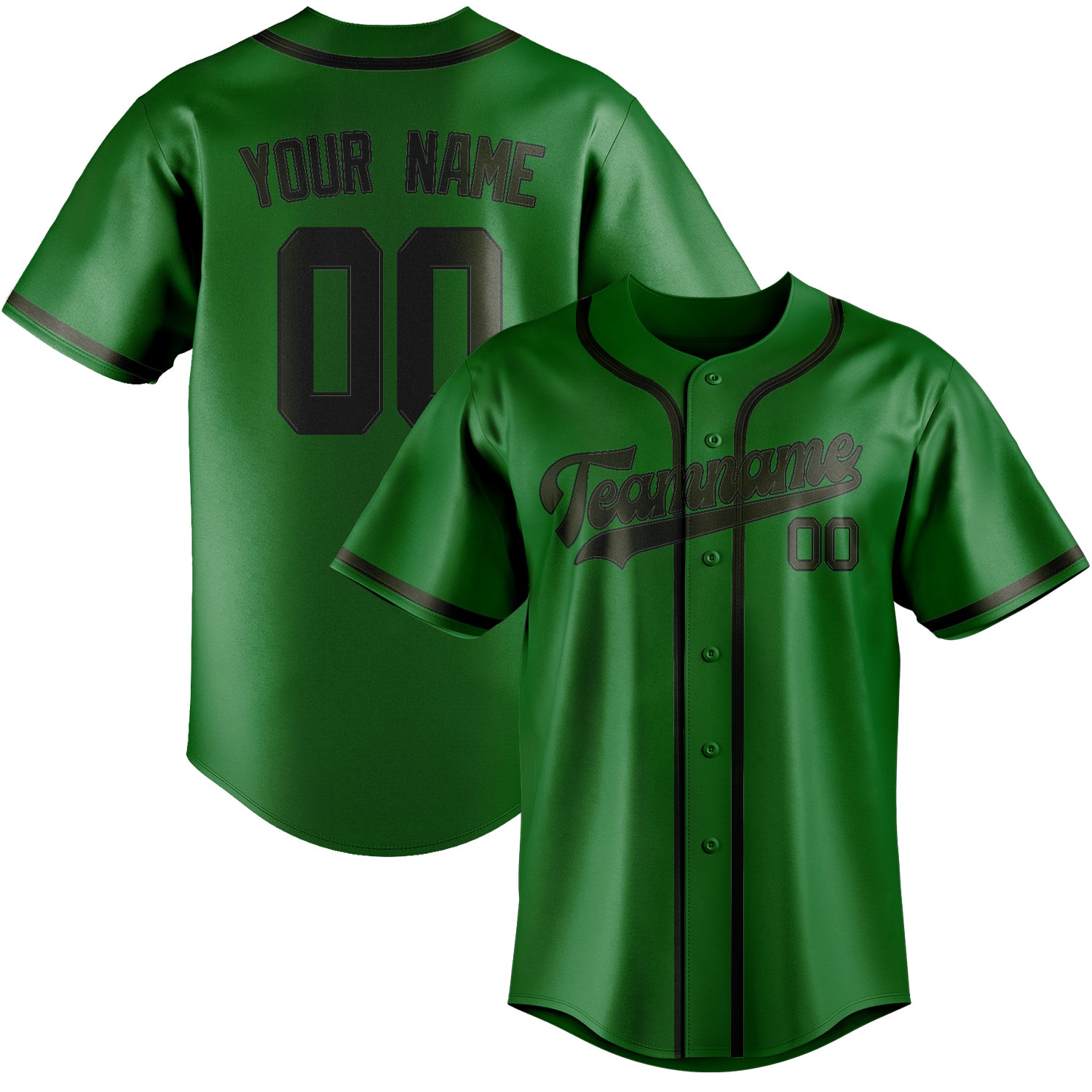 Benutzerdefiniertes Professionelles Smaragdgrün Dunkles Oliv Baseballtrikot