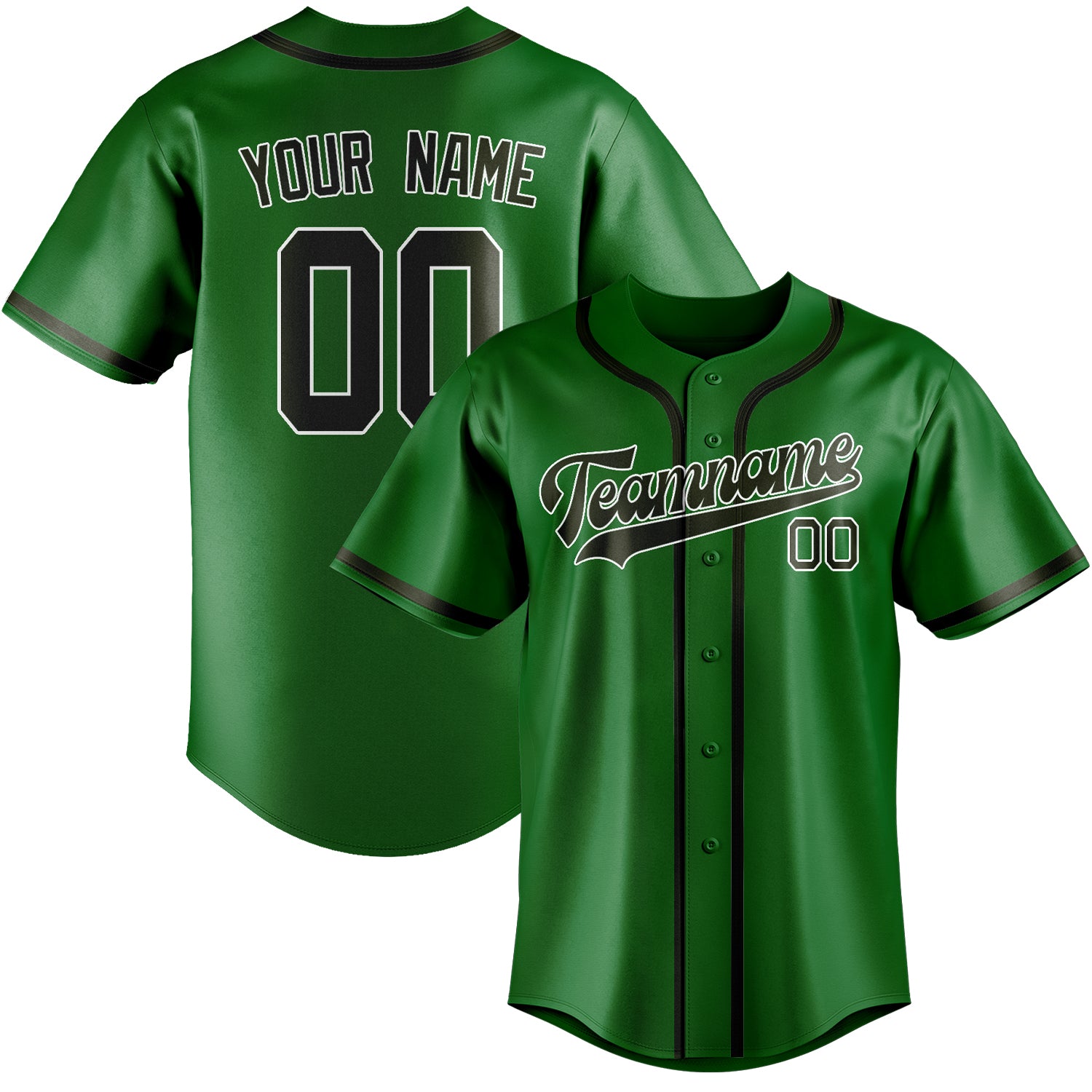 Benutzerdefiniertes Professionelles Smaragdgrün Dunkles Oliv Baseballtrikot