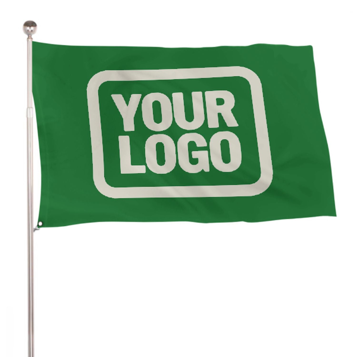 Maßgeschneidertes Smaragdgrün Beige Flagge