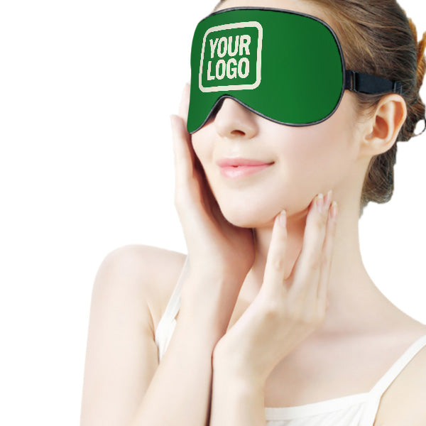 Maßgeschneidertes Smaragdgrün Beige Schlafmaske