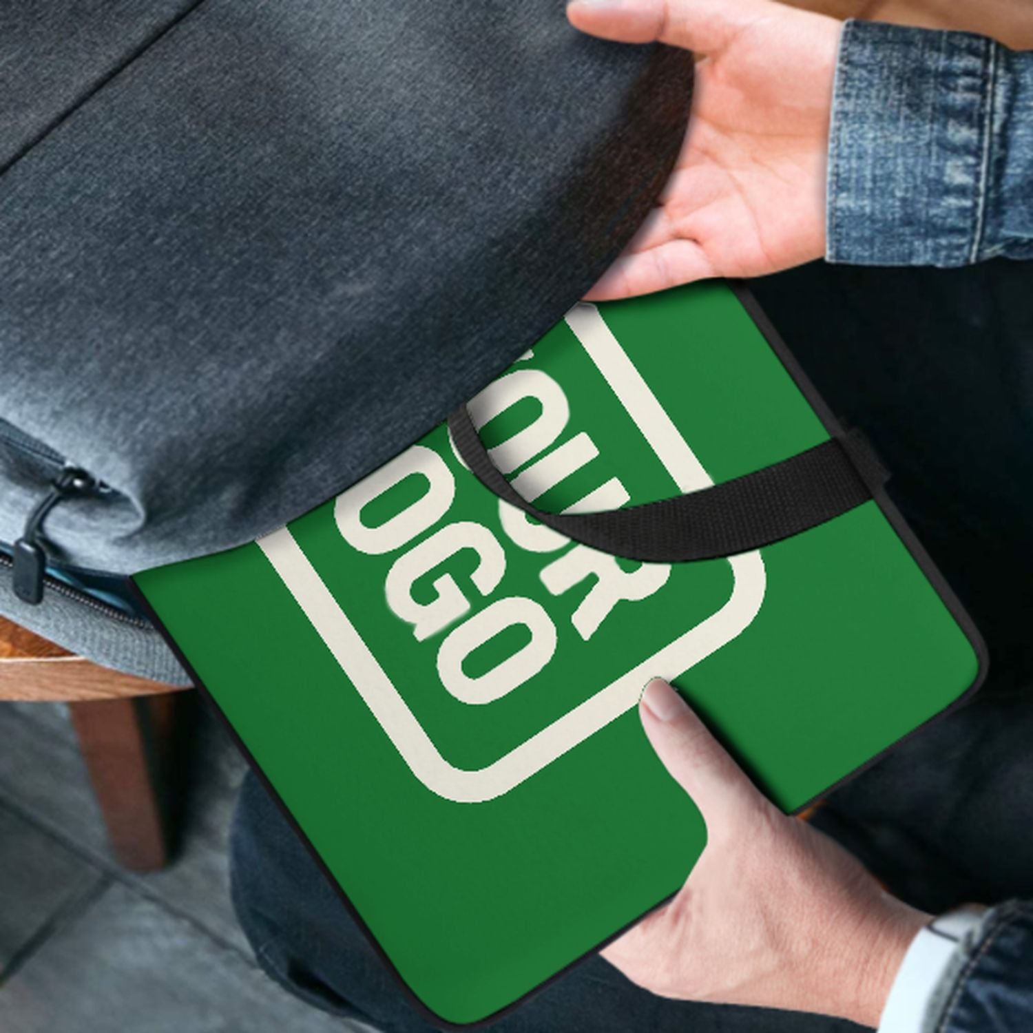 Maßgeschneidertes Smaragdgrün Cream Laptop Tasche
