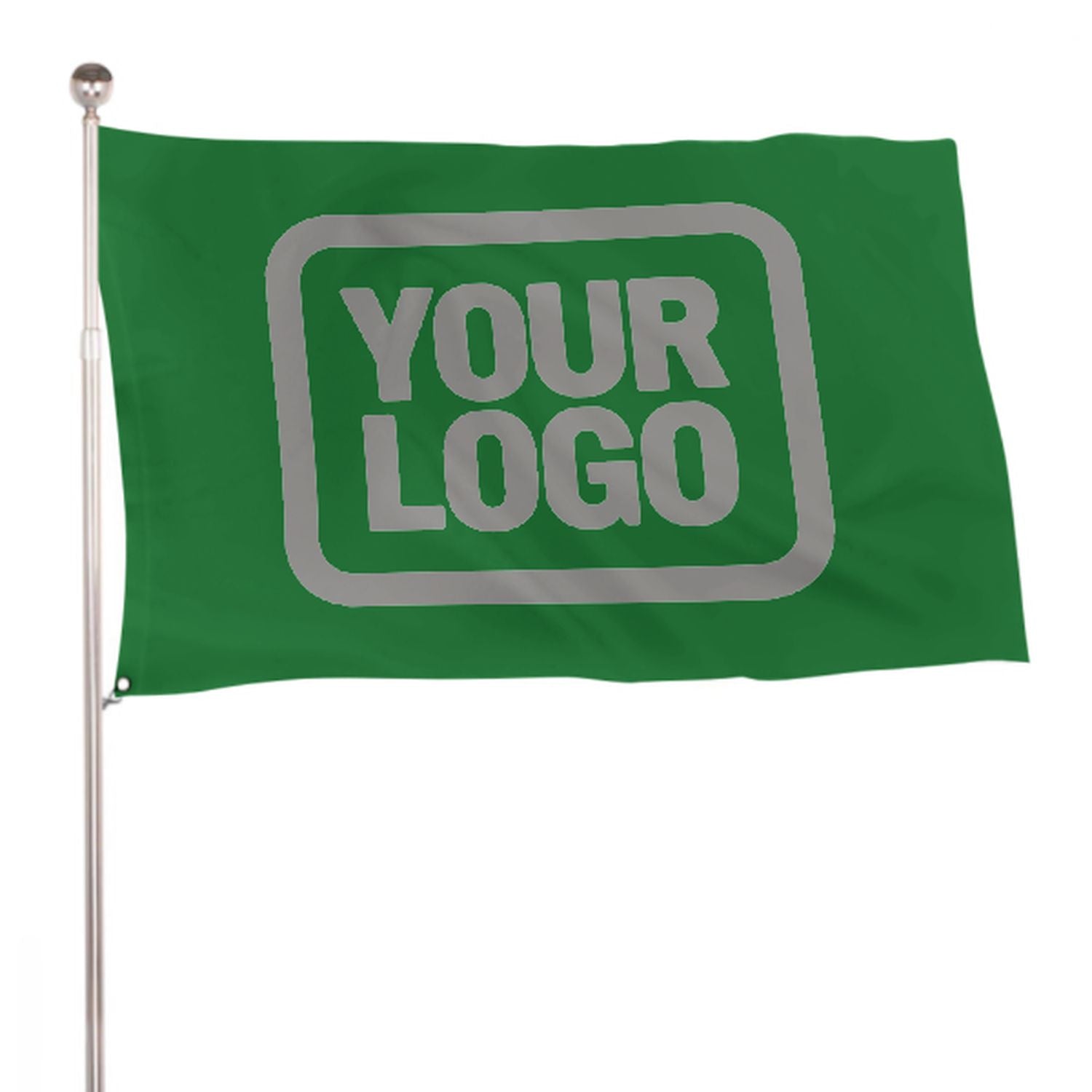 Maßgeschneidertes Smaragdgrün Grau Flagge