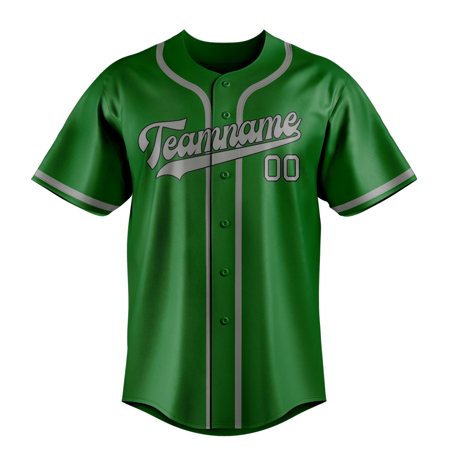 Benutzerdefiniertes Professionelles Smaragdgrün Grau Baseballtrikot