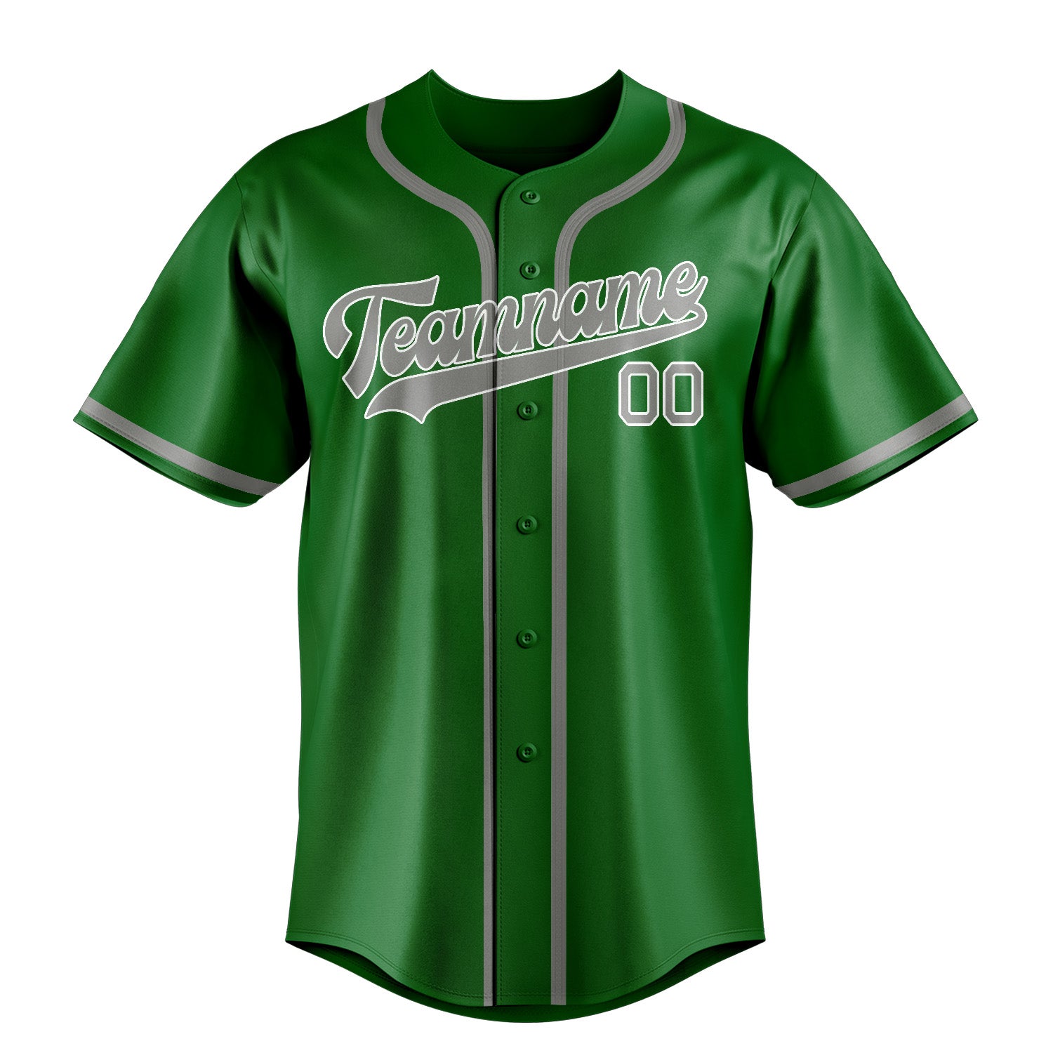 Benutzerdefiniertes Professionelles Smaragdgrün Grau Baseballtrikot